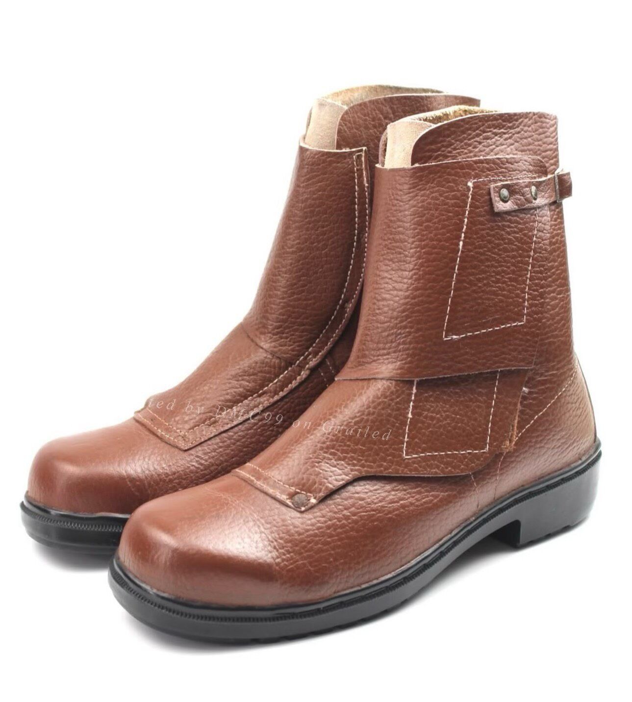 Vintage 1990s Steel Toe Cover-Strap Leather Boots Size US 10 / EU 43 - 1 Thumbnail