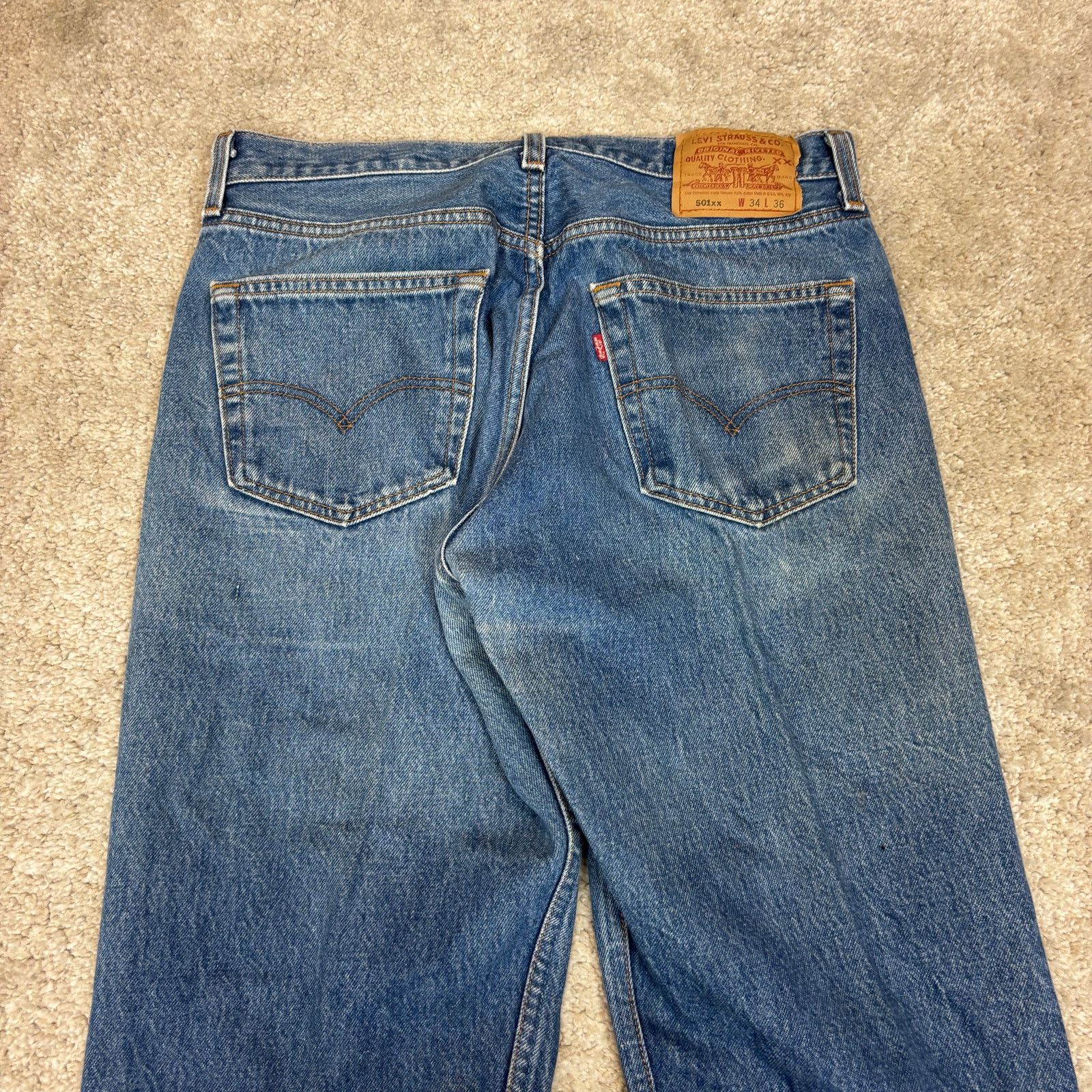 Levi's × Vintage Vintage 90s Levi's 501xx Straight Leg Jeans 34x36 (32x33) Size US 34 / EU 50 - 2 Thumbnail