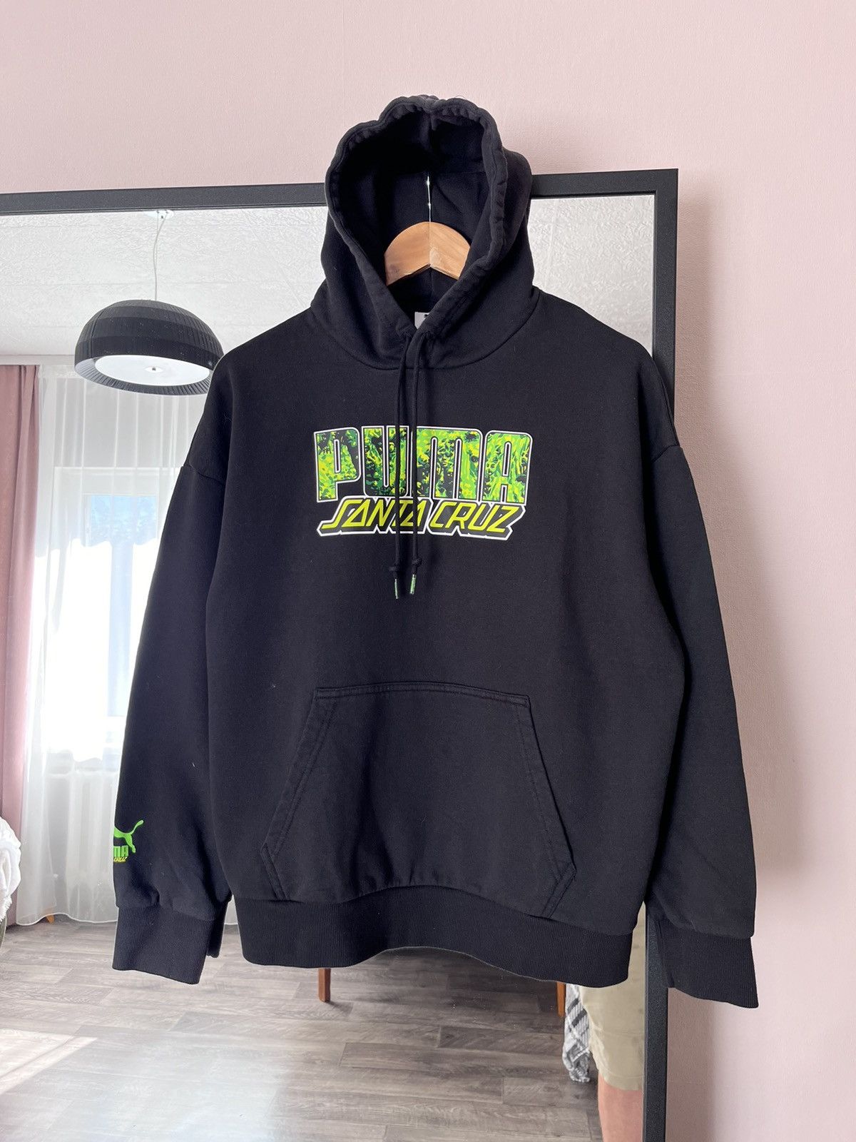 Puma Puma Santa Cruz Varsity Mens Hoodie Black Size US M / EU 48-50 / 2 - 2 Thumbnail