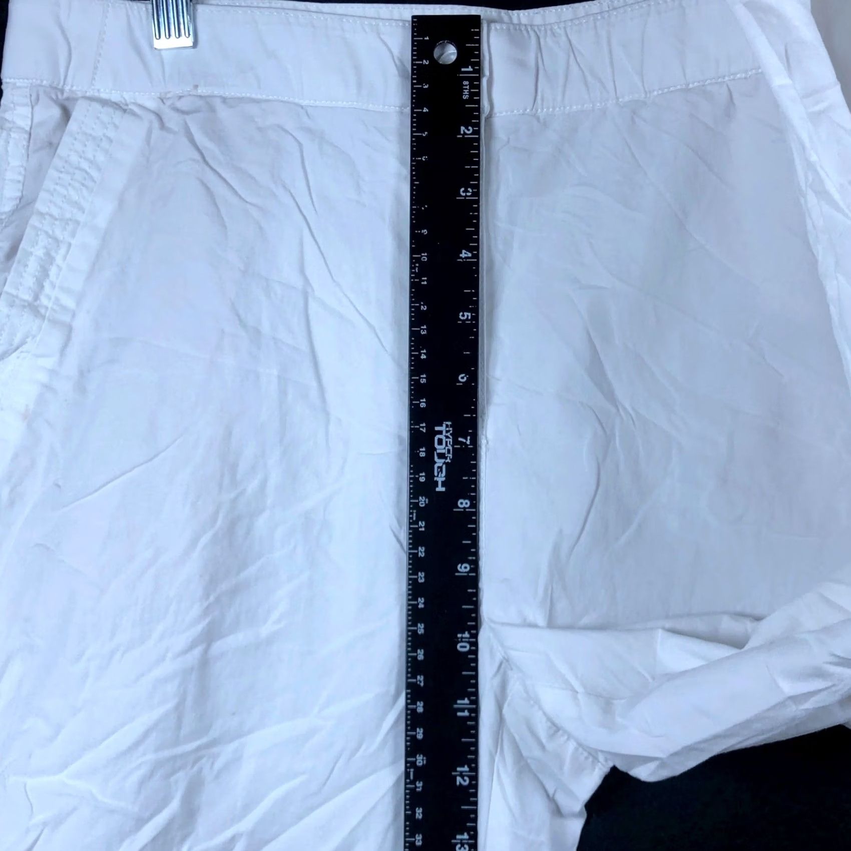 Vintage Chicos Womens Pants White Mid Rise Roll Tab Leg Lightweight Stretch 0.5 (S) Size 28" / US 6 / IT 42 - 7 Thumbnail