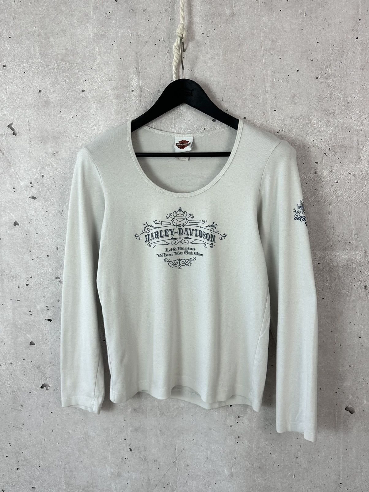 Vintage Vintage Harley Davidson Printed White Long Sleeve Size XL / US 12-14 / IT 48-50 - 1 Thumbnail