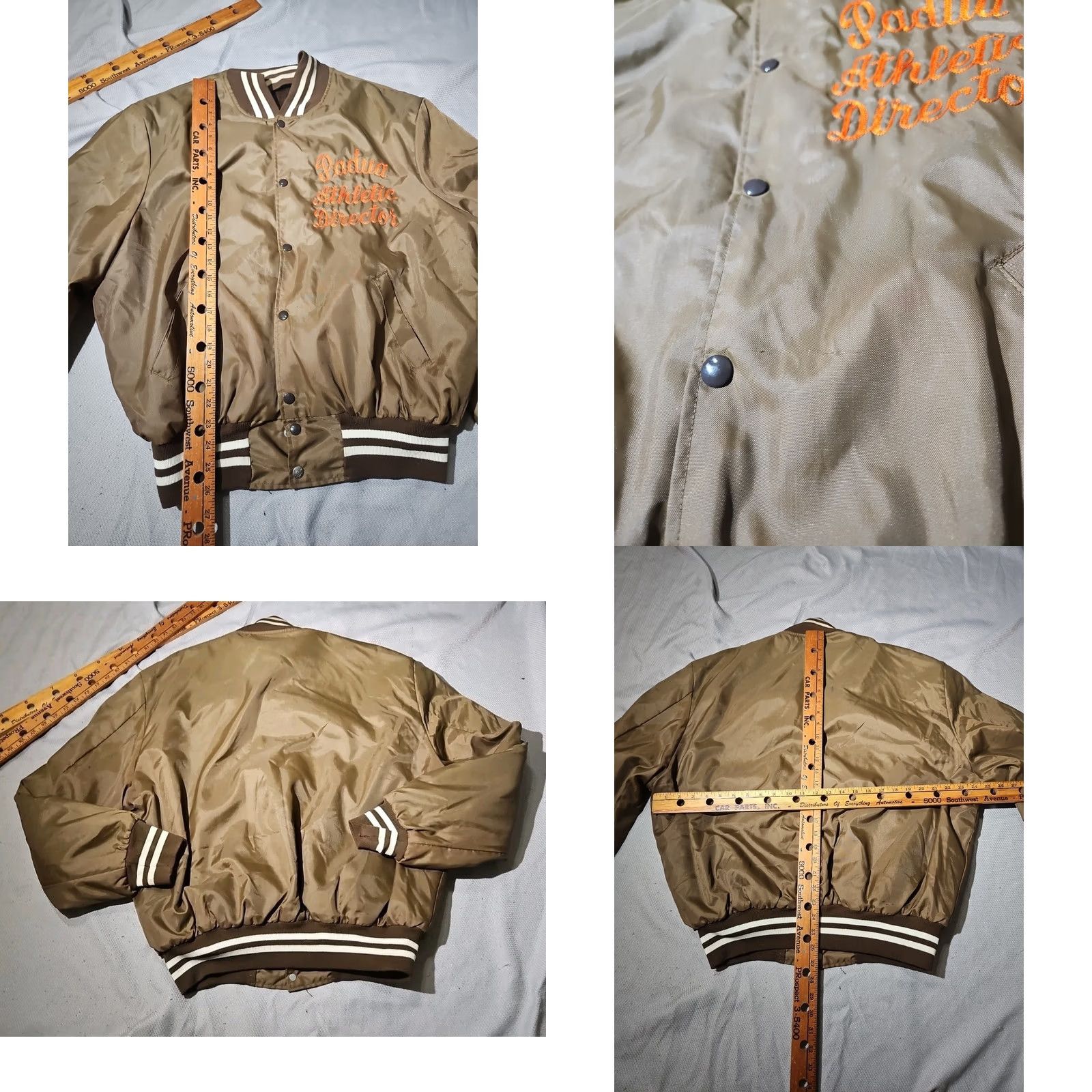 Holloway VINTAGE Holloway Varsity Jacket Adult 2XL Brown Bomber Snap Button Preppy Jacket Mens Size US XXL / EU 58 / 5 - 9 Thumbnail