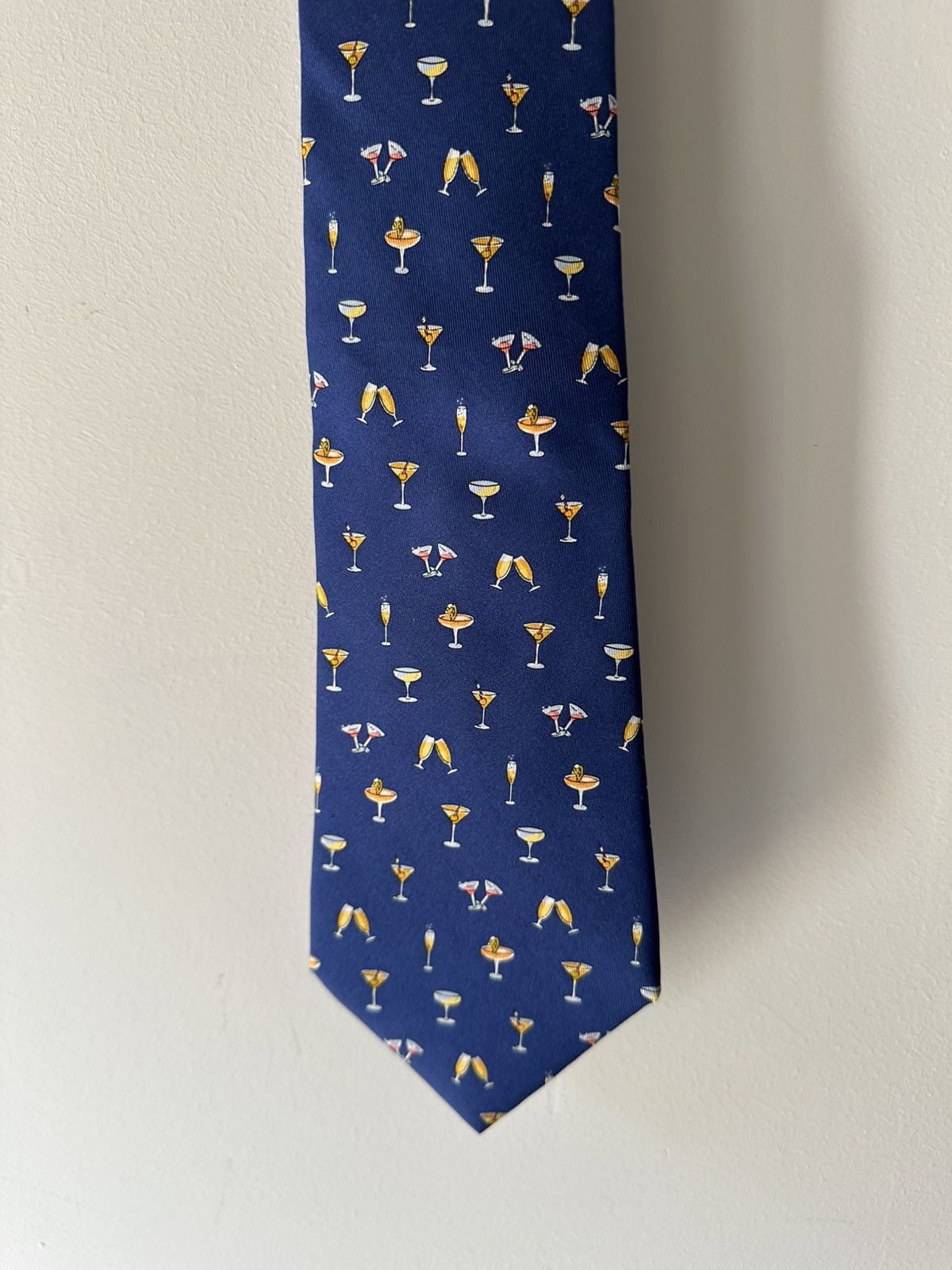 Salvatore Ferragamo Salvatore Ferragamo Silk Tie – Cocktail Glass Print Size ONE SIZE - 2 Thumbnail