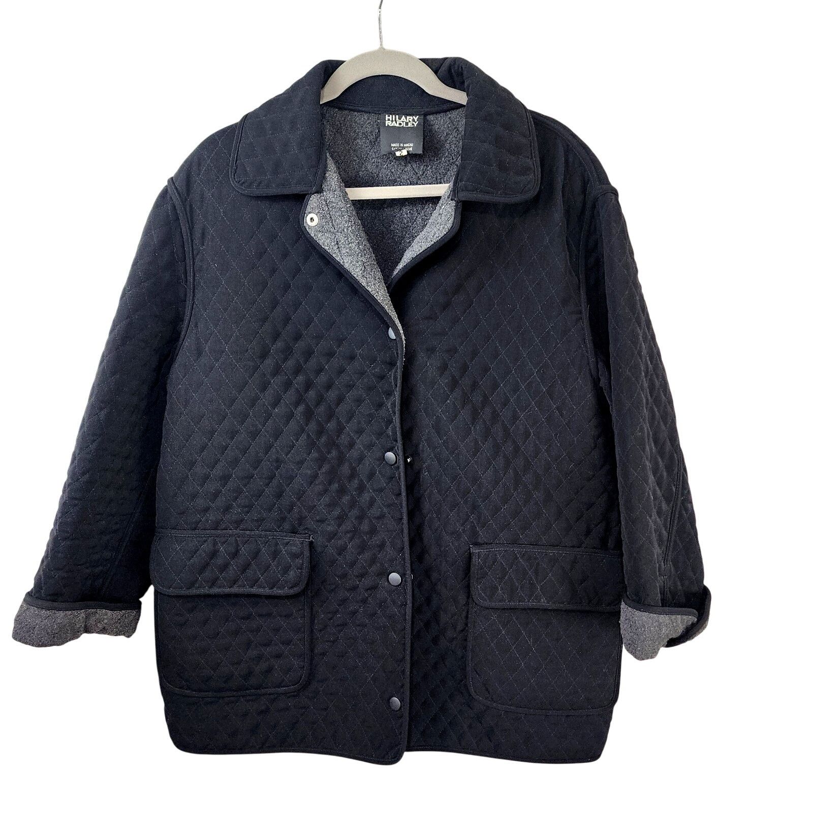 Other Hilary Radley Black Quilted Coat Women Small Snap Closure Size S / US 4 / IT 40 - 1 Thumbnail