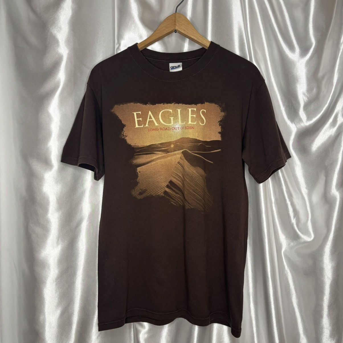 Vintage vintage t-shirt Th Eagles long road out of Eden brown unisex Size US M / EU 48-50 / 2 - 2 Thumbnail