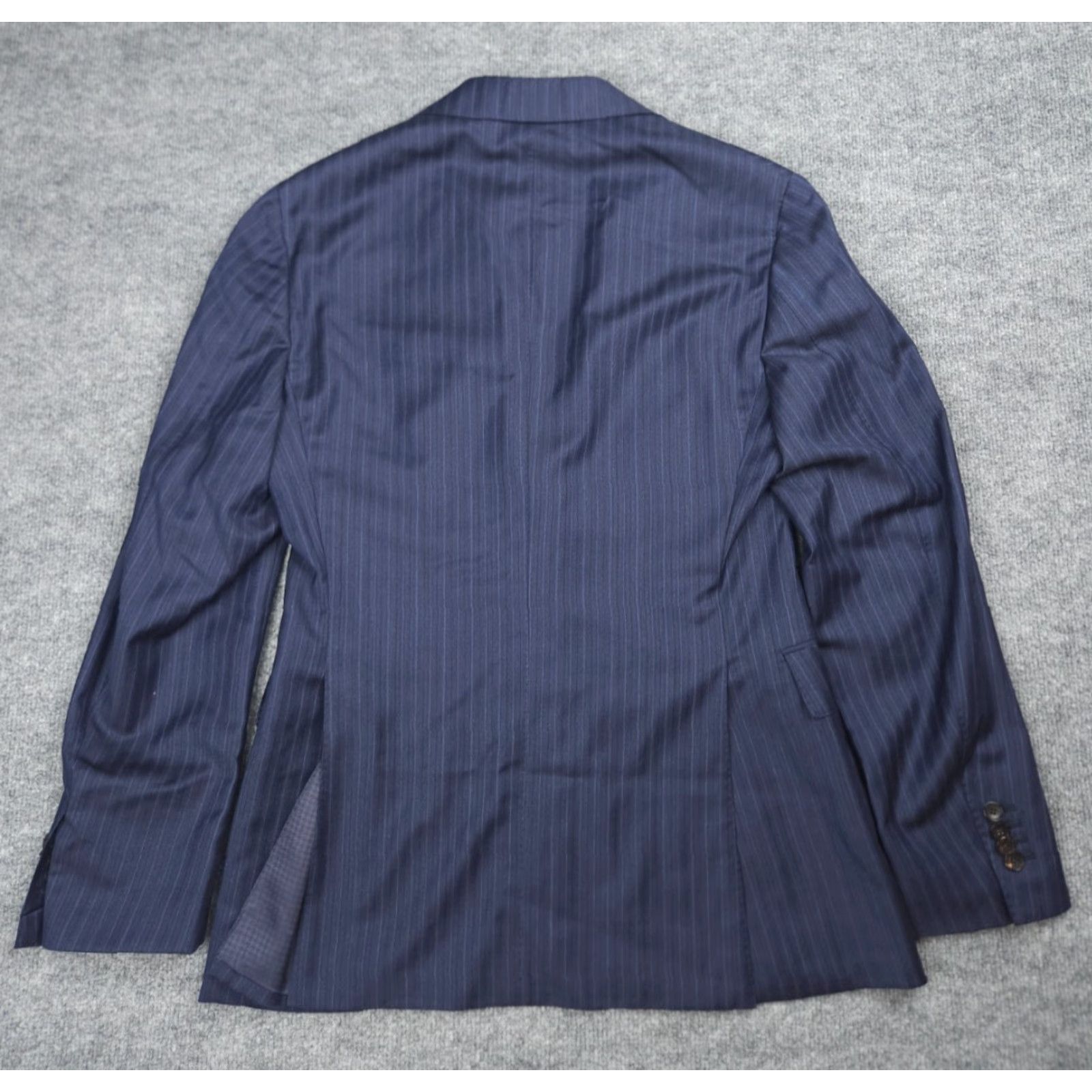 Suitsupply Suitsupply La Spalla Blazer Jacket Men 40 Blue Wool Striped Super 130s Two-Button Double-Vented Regular Jacket Mens Size 40R - 4 Thumbnail