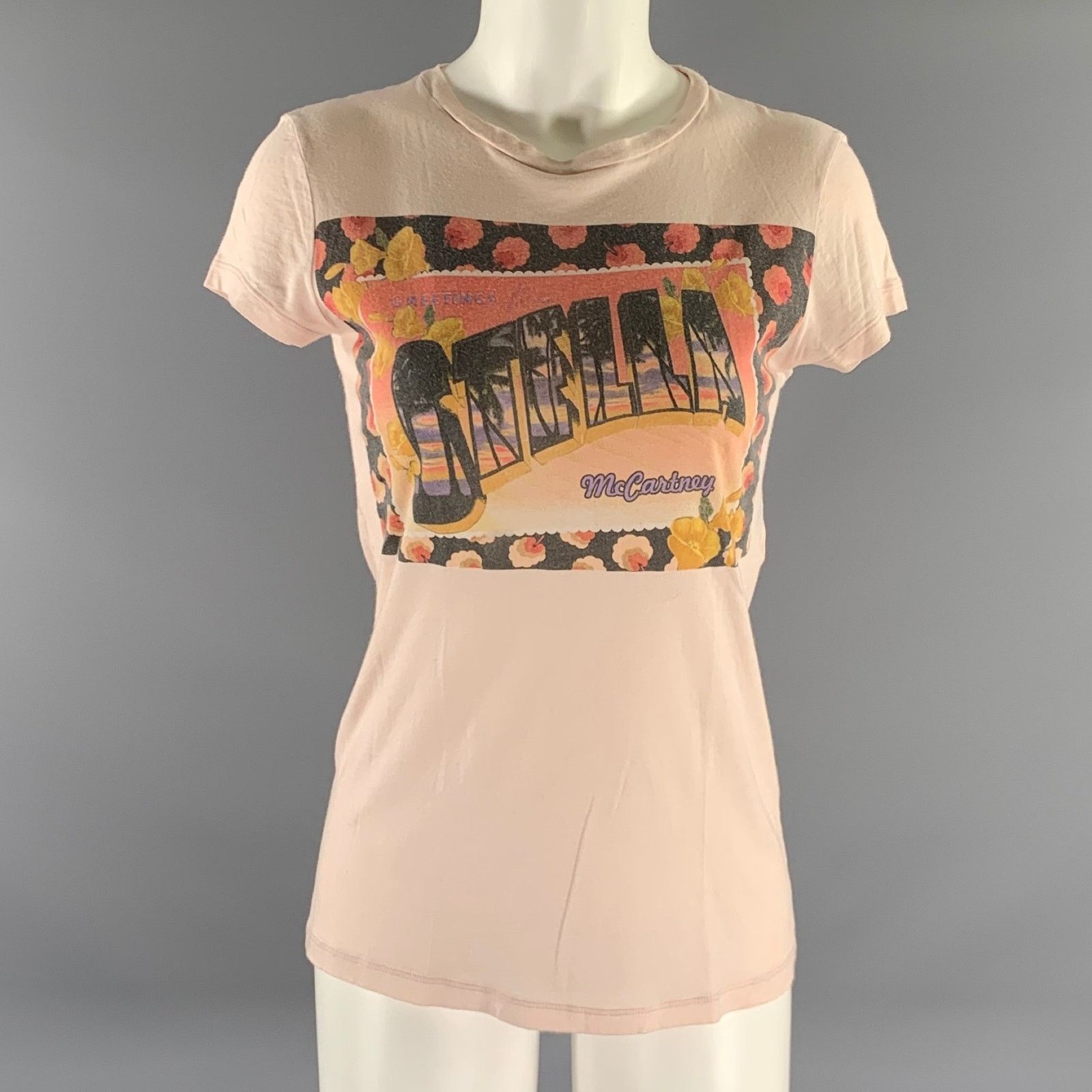 Stella McCartney STELLA McCARTNEY Size 4 Pink Floral T Shirt Shirt Size S / US 4 / IT 40 - 1 Thumbnail