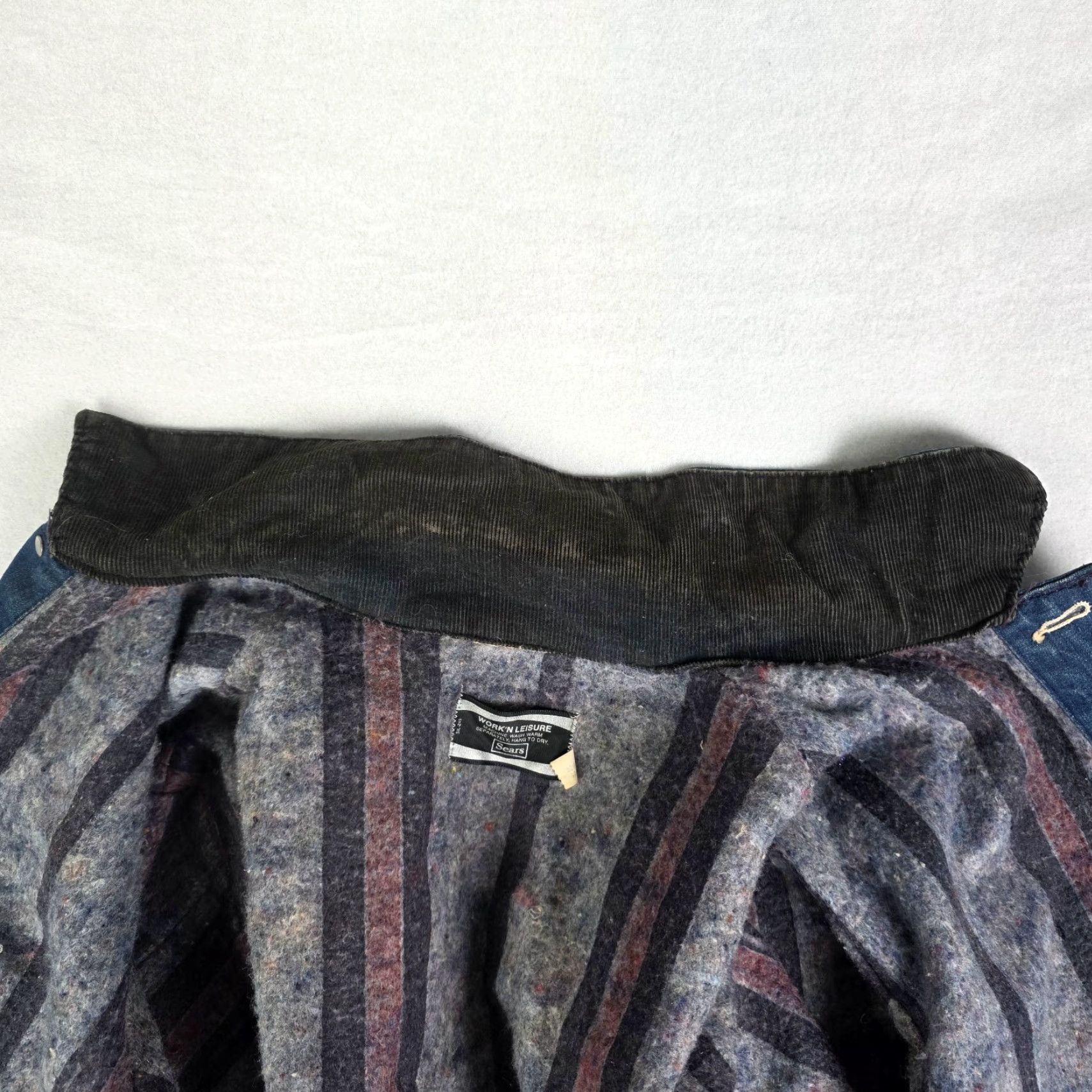 Sears VINTAGE Sears Chore Jacket Denim Lined Workwear Barn Coat Mens Large Blue 70s Size US L / EU 52-54 / 3 - 5 Thumbnail