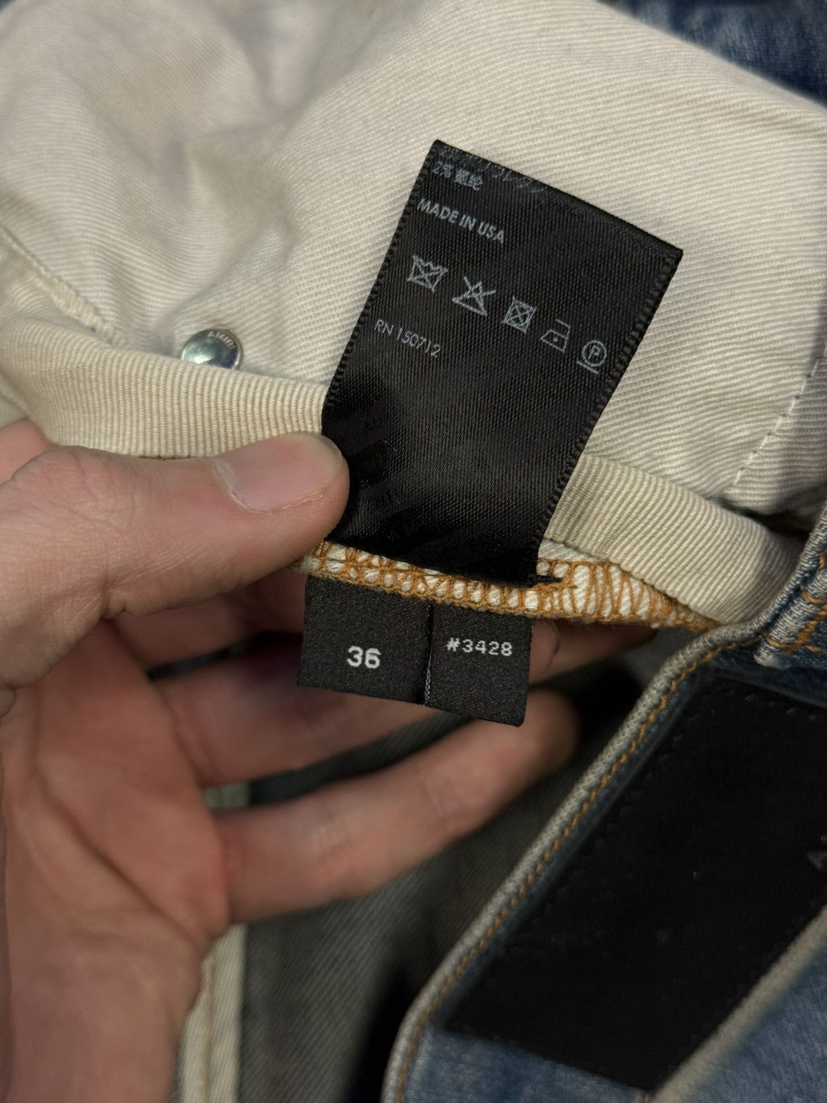 Amiri Amiri Jeans “Bones” Blue Pants Green Patch Rare Size 36 🧼 Size US 36 / EU 52 - 13 Thumbnail