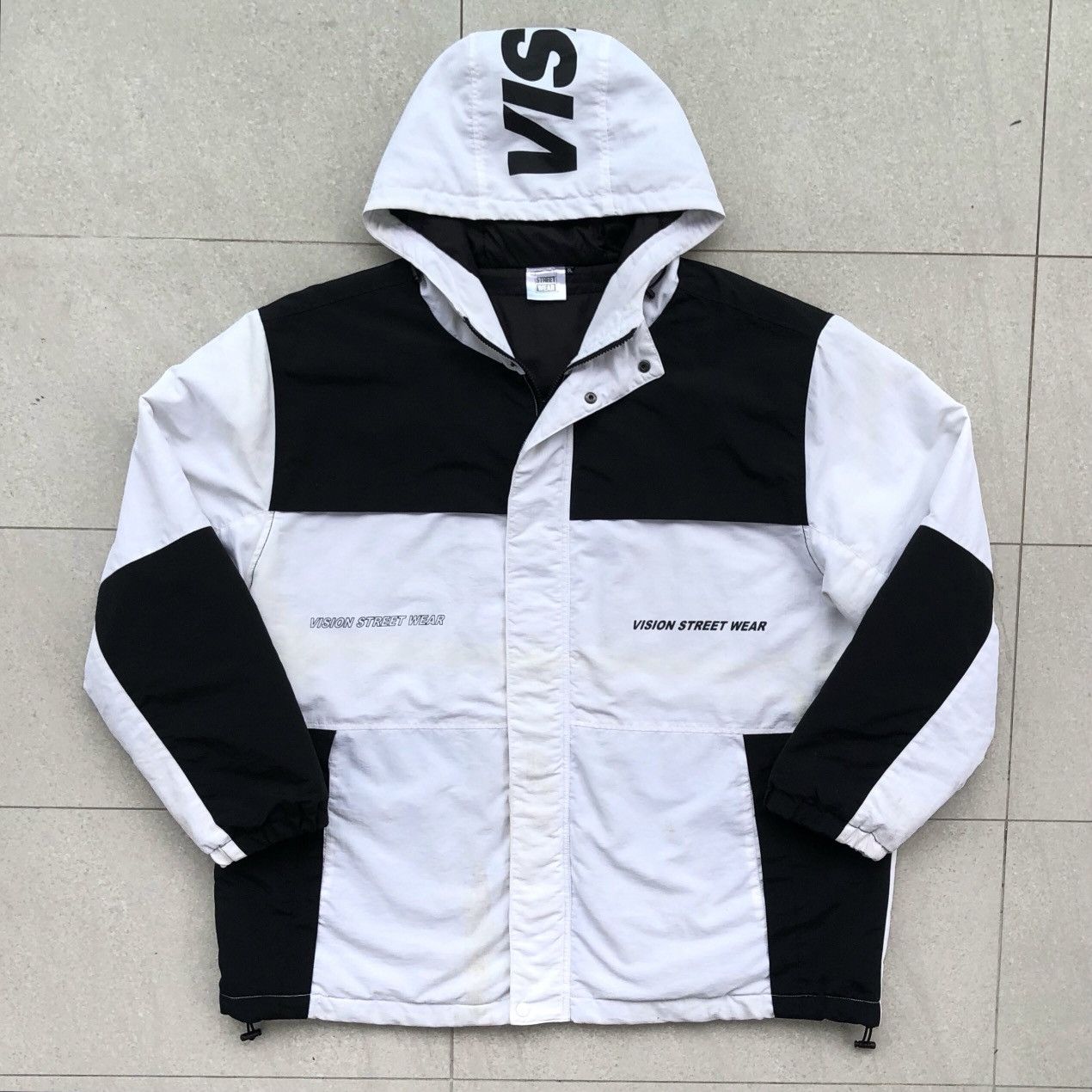Vision Streetwear Vision Street Wear White Black Light Puffer Hoodie Jacket Size US XXL / EU 58 / 5 - 1 Thumbnail