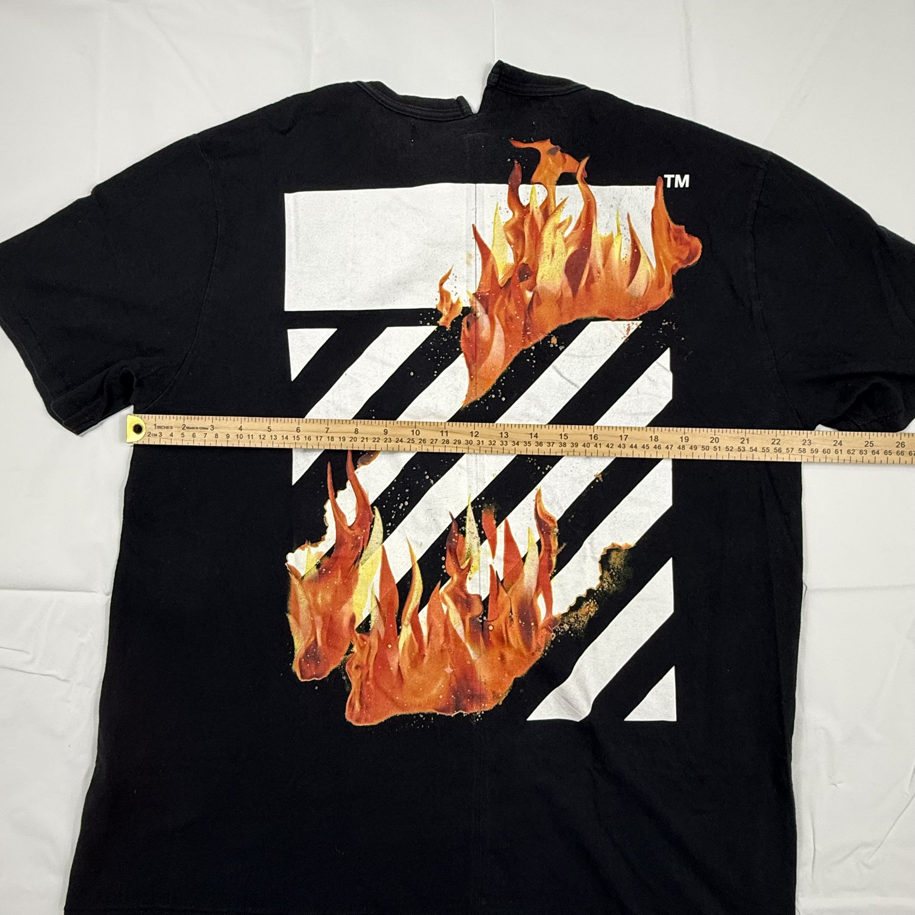 Off-White Off-White Virgil Abloh Fire Hands Diagonal Flame T-Shirt Size US XL / EU 56 / 4 - 8 Thumbnail