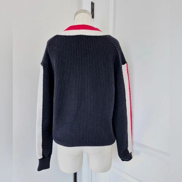 Reiss Cora Colorblock Cricket Wool Blend V-Neck Sweater Size S / US 4 / IT 40 - 9 Thumbnail