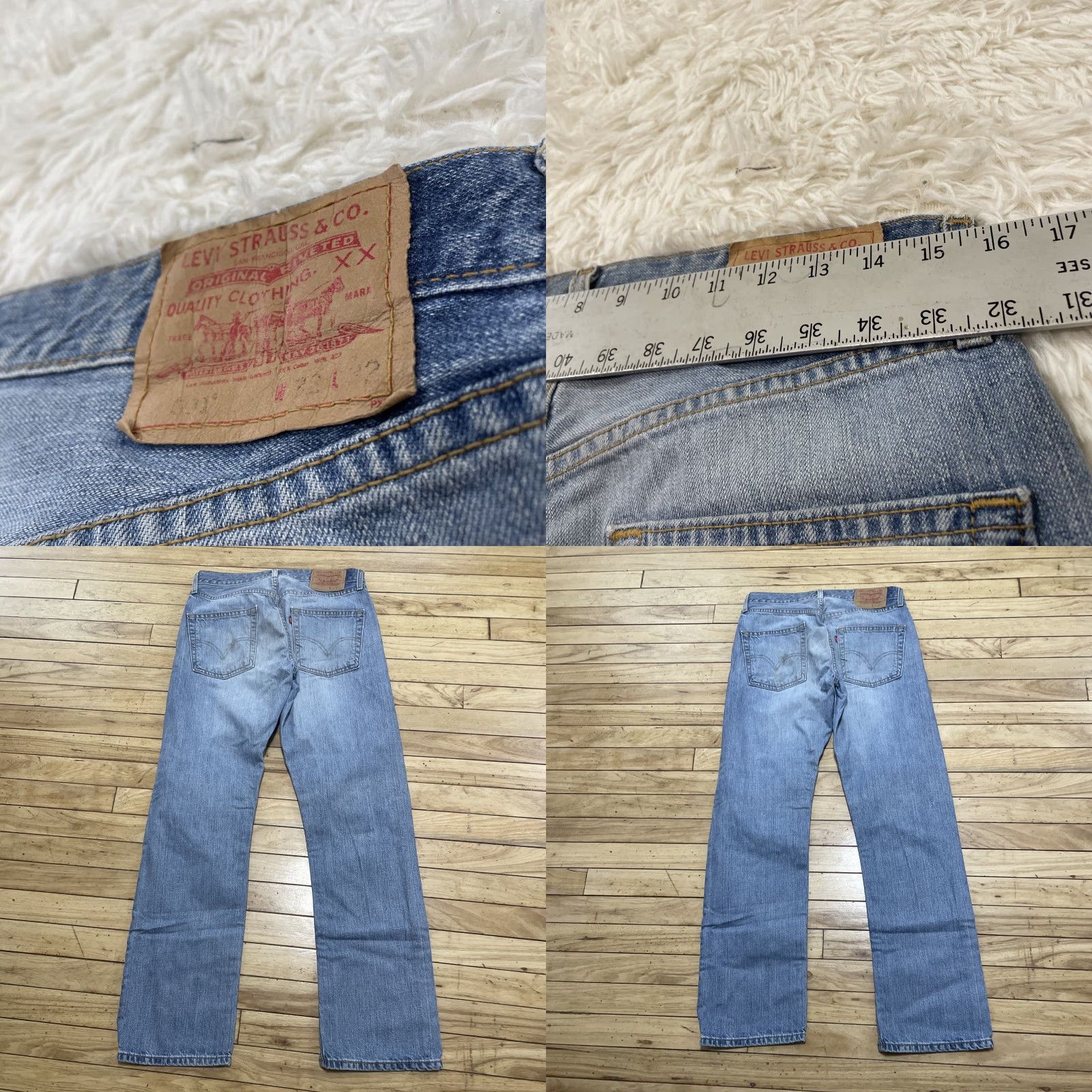 Levi's VINTAGE Levi's 501xx Jeans Men 32 Streetwear Paint Grunge Rivet Blue 30x32 Jeans Mens Blue 501xx Y2K Streetwear Distressed Button Fly Size US 32 / EU 48 - 10 Thumbnail