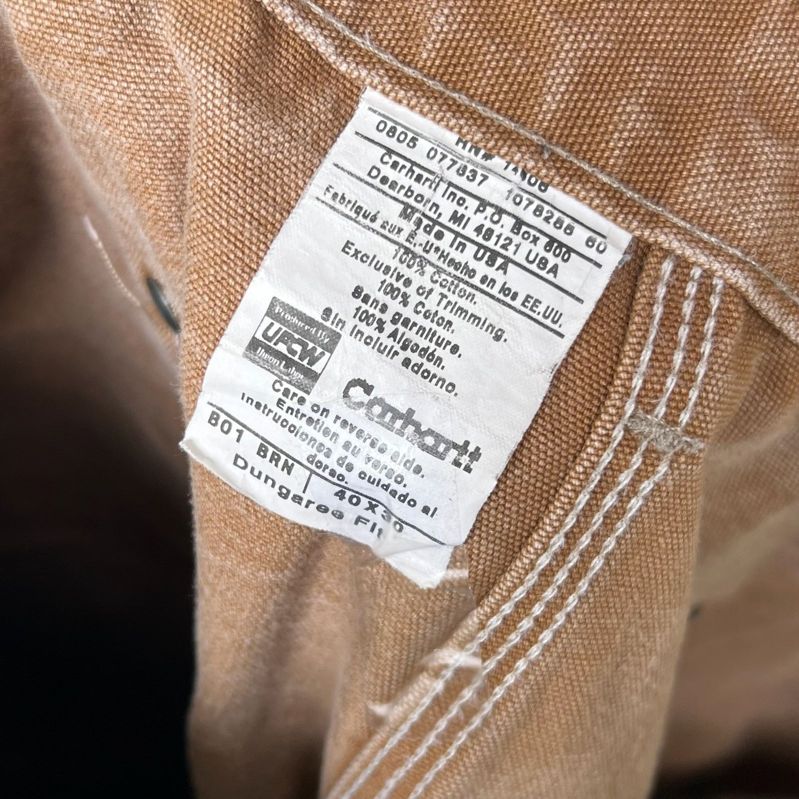 Carhartt × Vintage Carhartt faded brown double knee work wear carpenter pants Size US 38 / EU 54 - 7 Thumbnail
