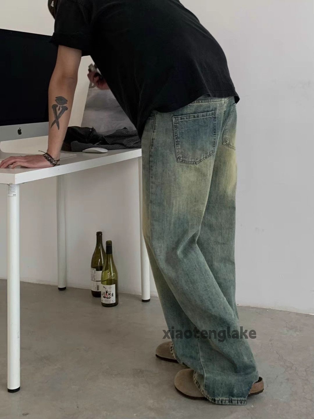 Jean × Vintage washed faded cleanfit yuppie rusty loose flared jeans Size US 30 / EU 46 - 5 Thumbnail