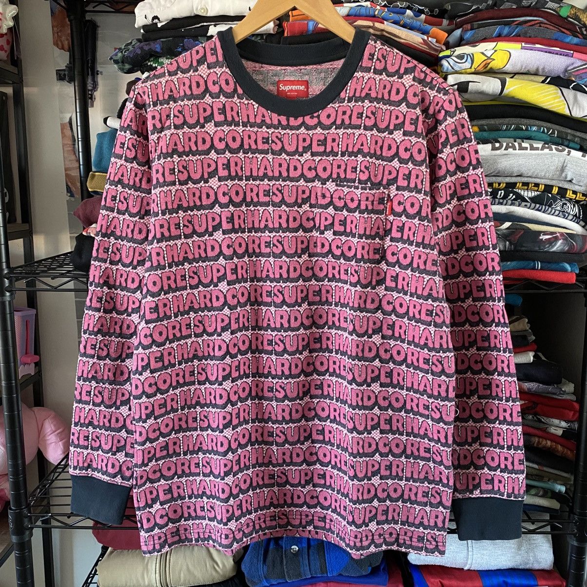 Supreme Supreme Super Hardcore Jacquard T-Shirt Longsleeve Pink 2017 Size US M / EU 48-50 / 2 - 1 Thumbnail