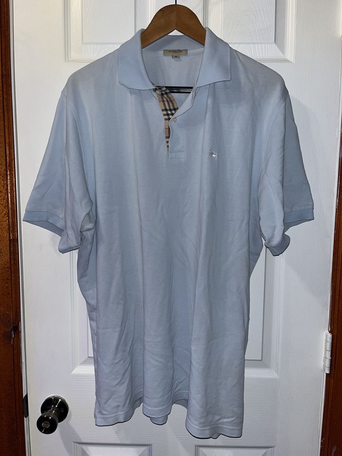 Burberry BURBERRY check collar cotton polo shirt Size US XL / EU 56 / 4 - 1 Thumbnail