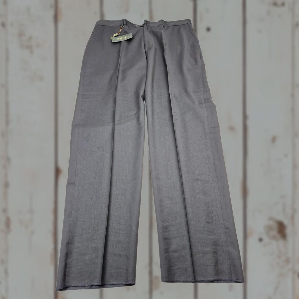 Vintage VTG Zanieri Dress Pants Mens 42x36 Gray Wool Flat Front Straight Made Italy NWT Size US 42 / EU 58 - 1 Thumbnail