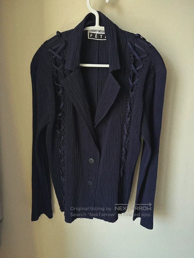 Issey Miyake Issey Miyake Navy Blue Drawstring Suit Jacket Size M / US 6-8 / IT 42-44 - 1 Thumbnail