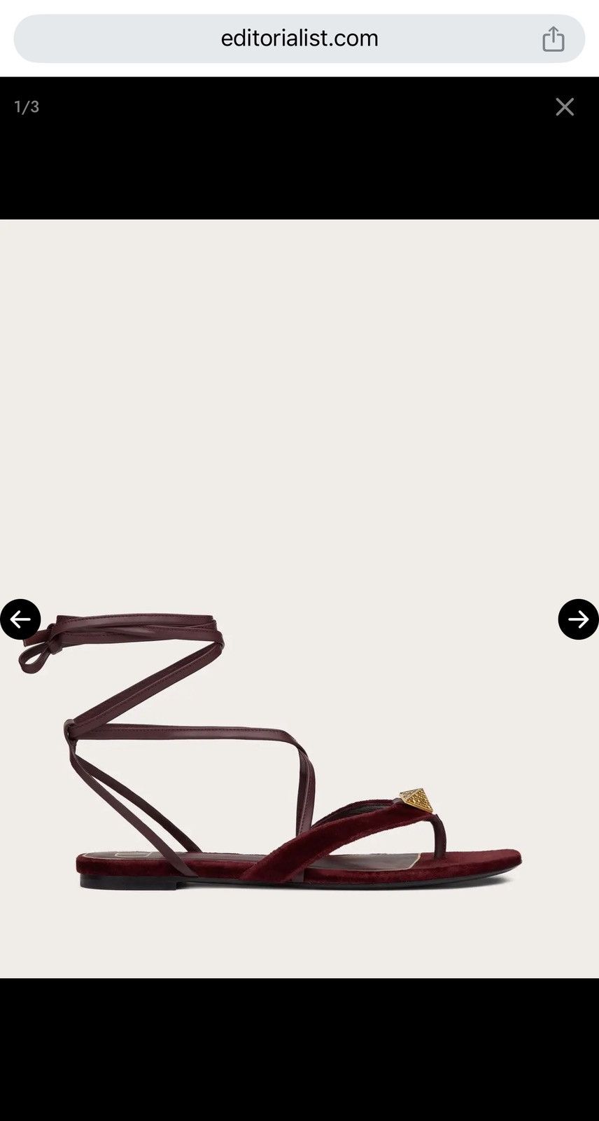 Valentino Valentino Garavani Sandal Roman Stud - Rubin Size US 8 / IT 38 - 2 Thumbnail