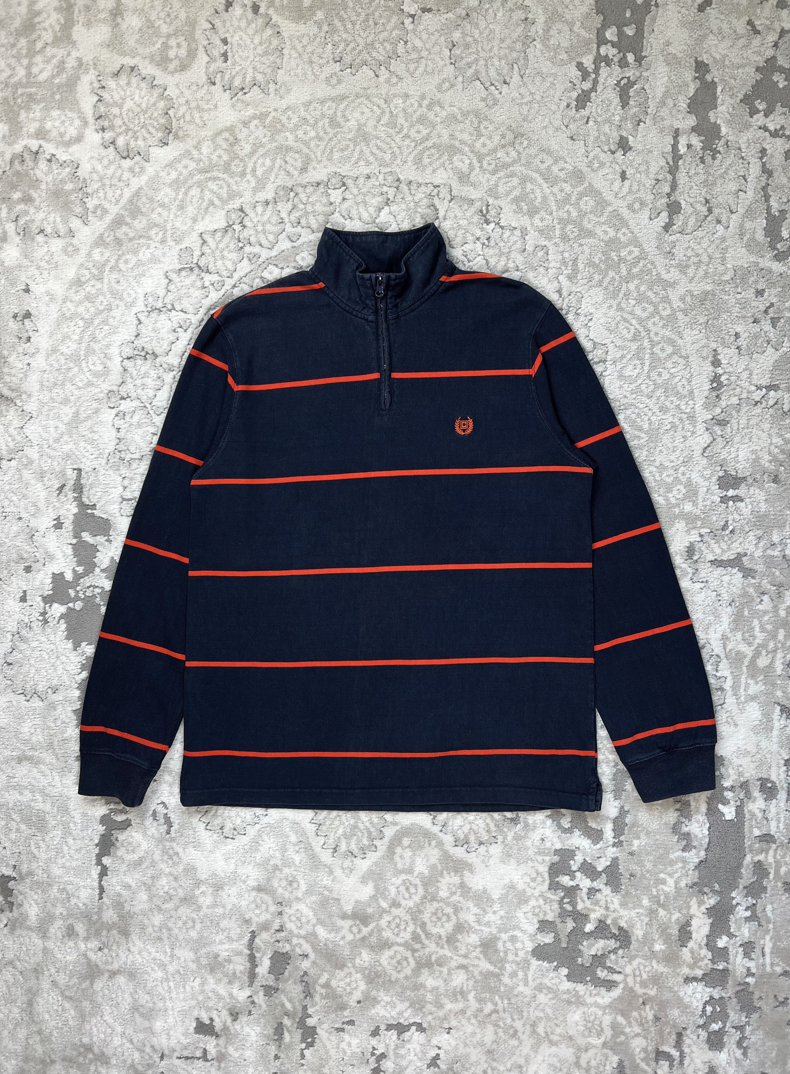 Chaps Chaps 1/4 Zip Orange Stripe Rugby Pullover Sweatshirt L Size US L / EU 52-54 / 3 - 1 Thumbnail