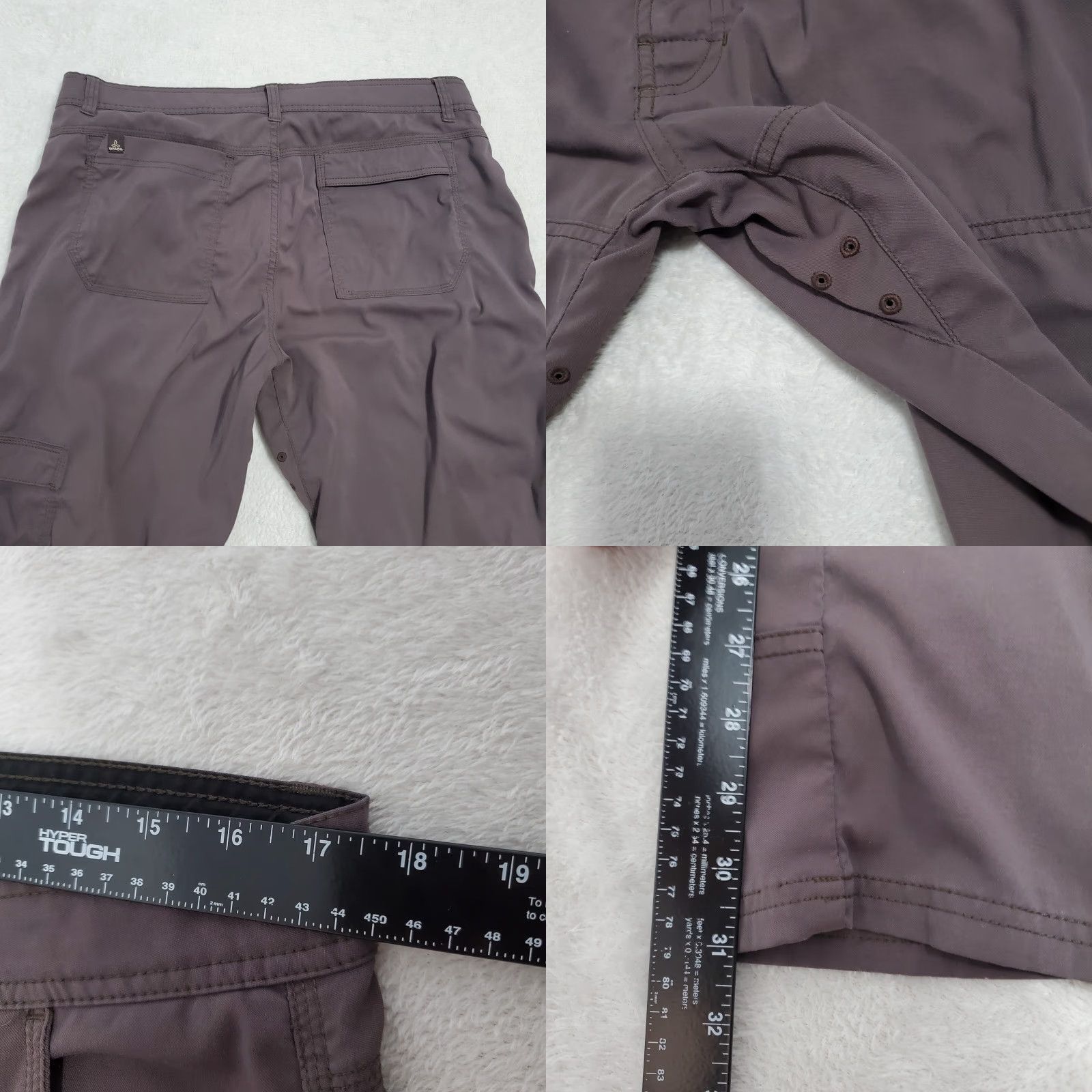 Prana Prana Pants Men LRGx32L Brown Cargo Hiking Lightweight Roll Up Leg Outdoor Size US 33 - 8 Thumbnail