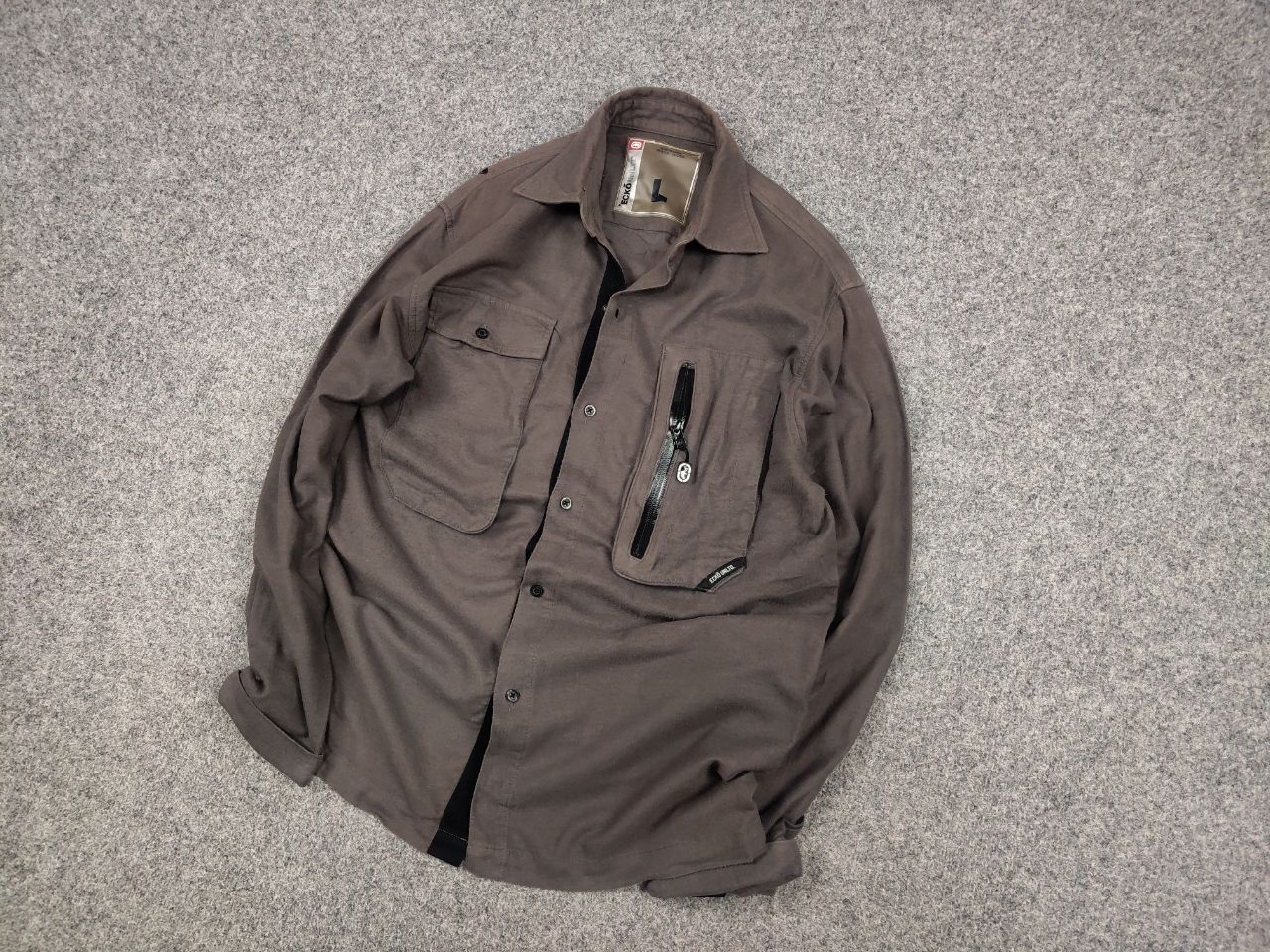 Ecko Unltd. Vintage Ecko Unltd y2k flannel overshirt pocket military Size US L / EU 52-54 / 3 - 3 Thumbnail