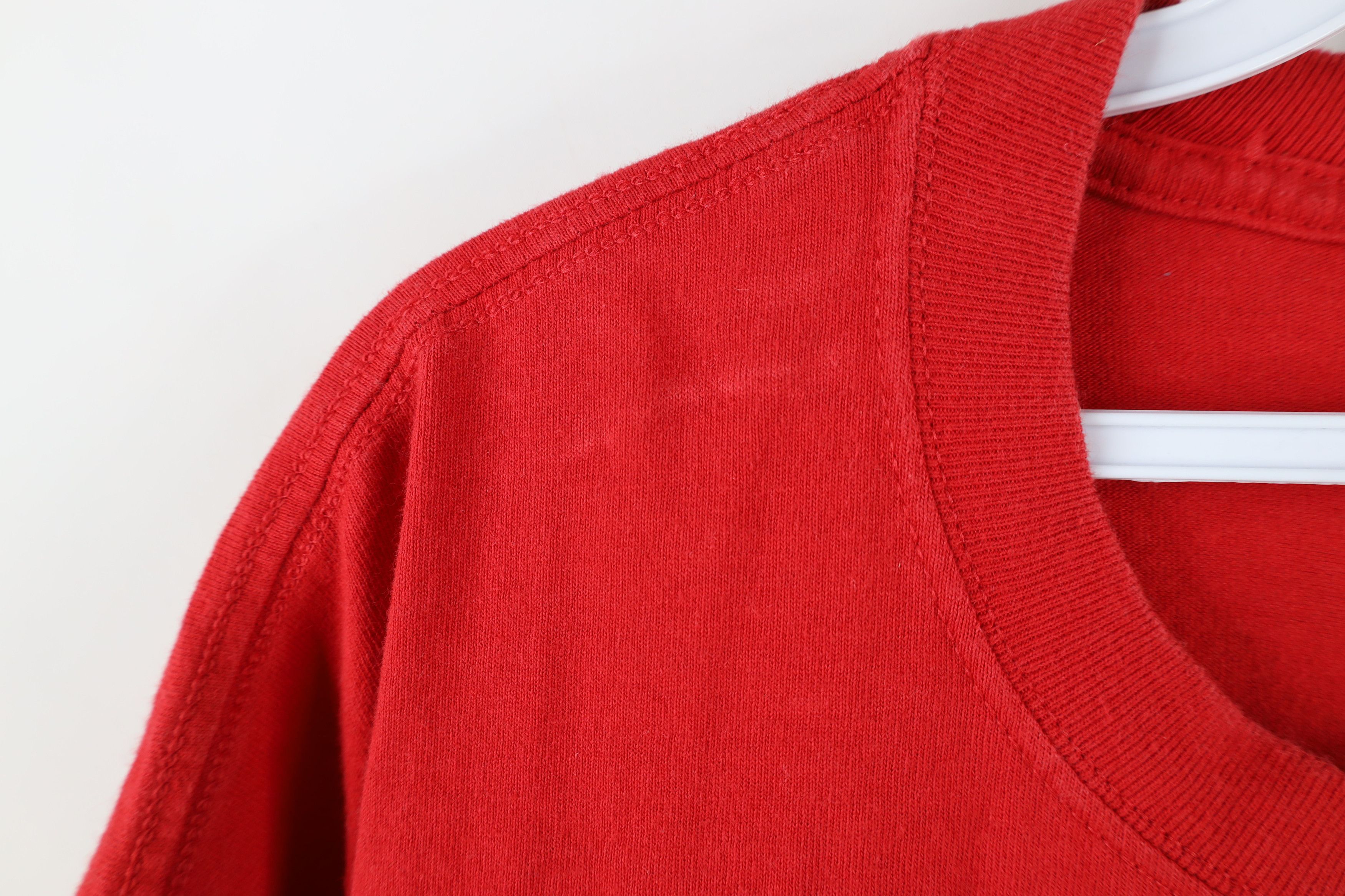 Vintage Vintage 90s Streetwear Blank Heavyweight Cotton T-Shirt Red Size US XXL / EU 58 / 5 - 5 Thumbnail