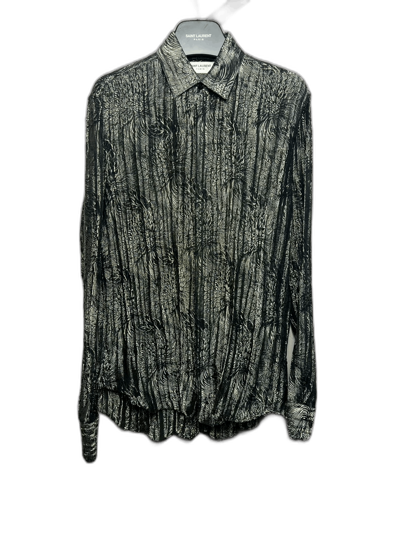 Saint Laurent 3D Embossed Silk Blend Shirt