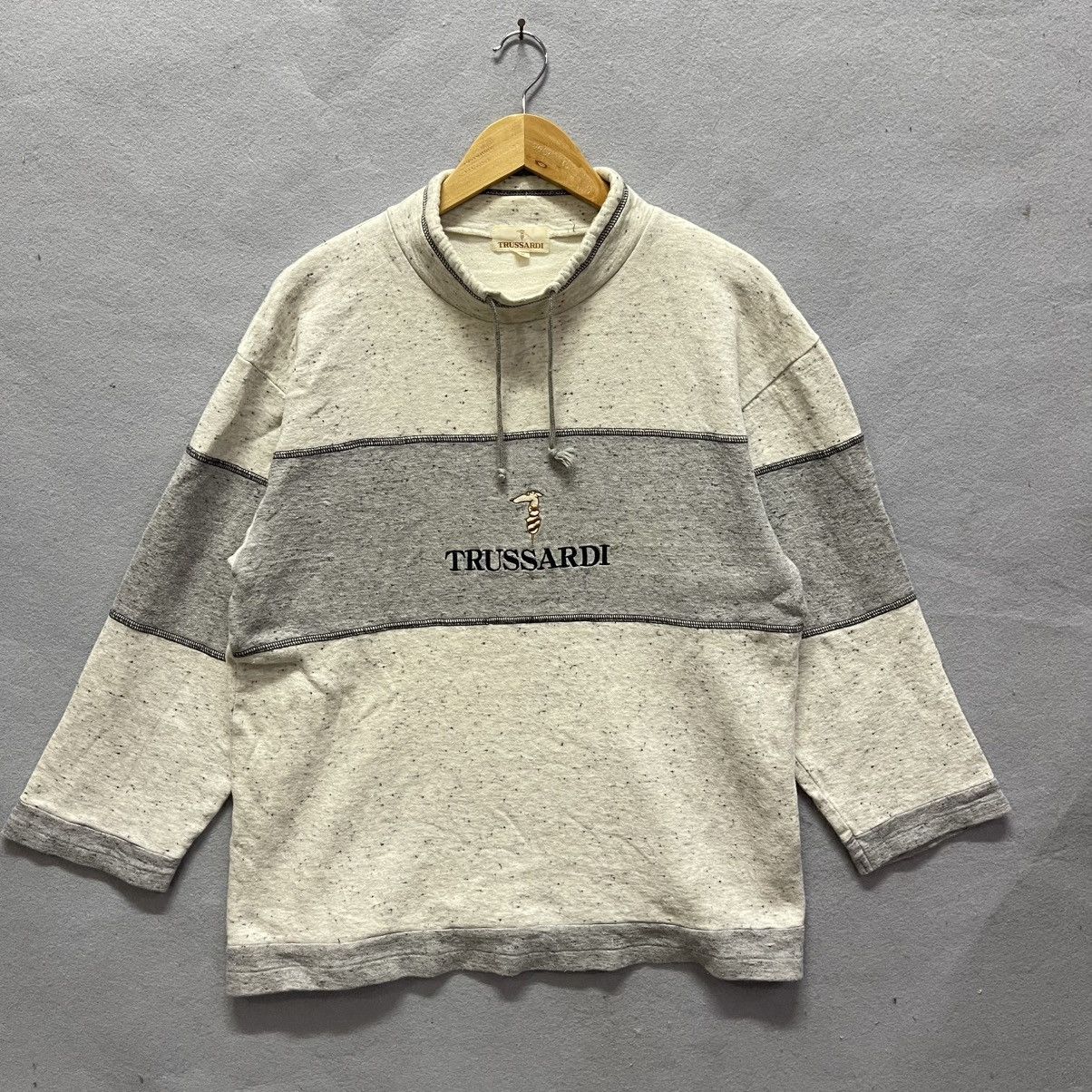 Trussardi Vintage 1990s Trussardi Mock Neck Pullover Sweatshirt Size US M / EU 48-50 / 2 - 1 Thumbnail