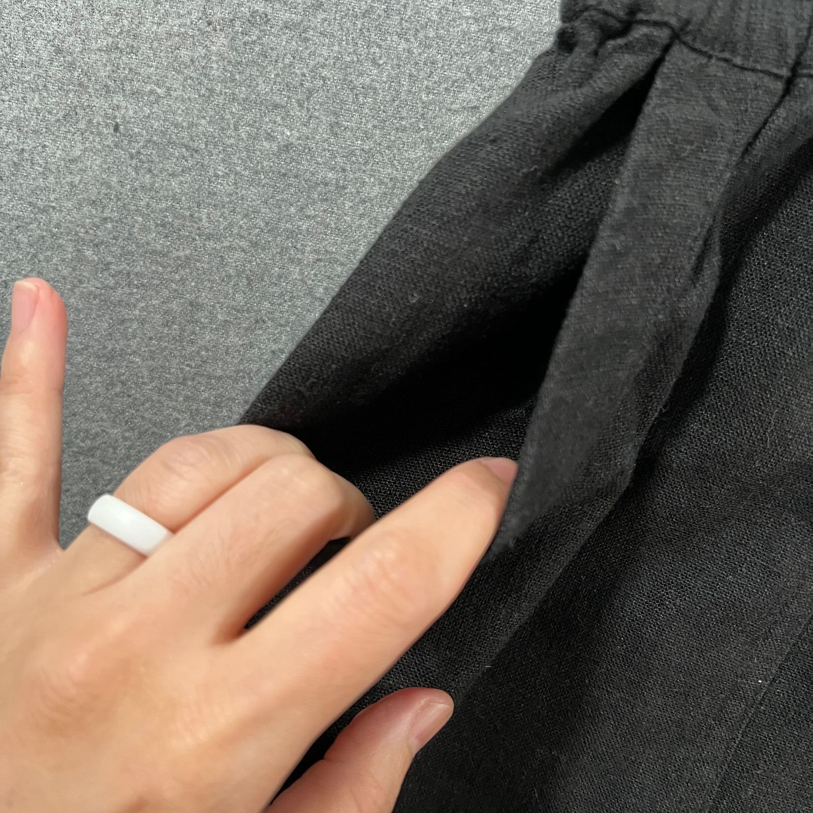 Other Susan Graver Petite Pure Easy Linen Utility Crop Pant Black Size 27" / US 4 / IT 40 - 8 Thumbnail