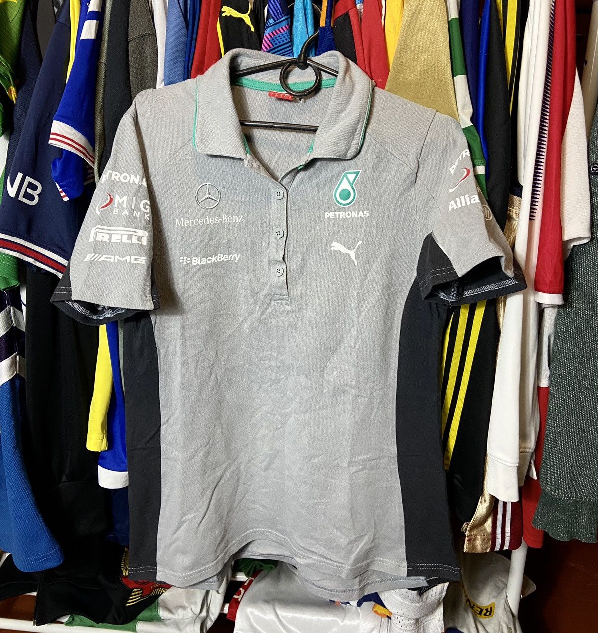 Mercedes-Benz × Puma PUMA PETRONAS MERCEDES BENZ AMG RACING NASCAR WOMENS SHIRT Size L / US 10 / IT 46 - 1 Thumbnail