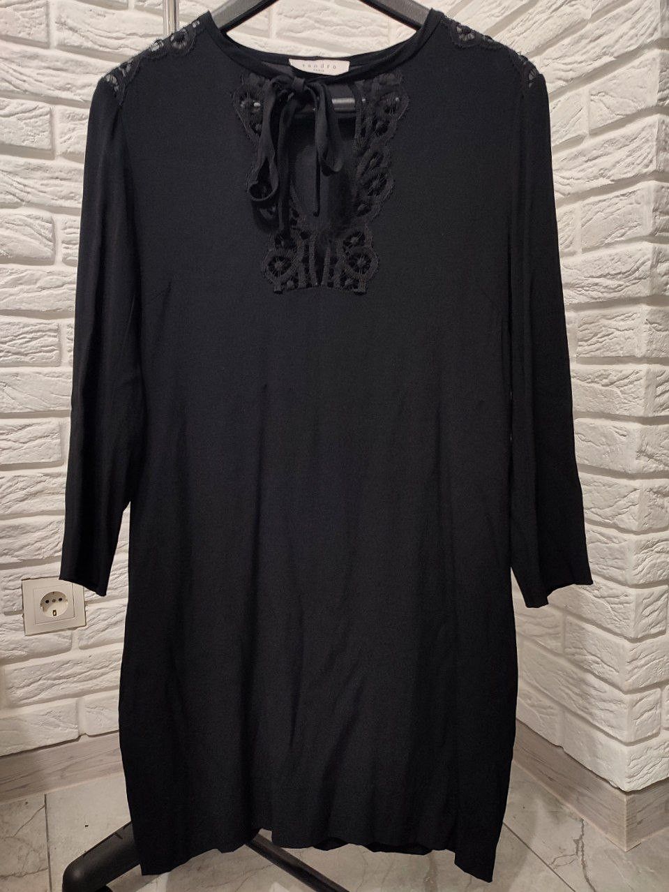 Sandro Sandro Paris Black Tunic Lace Dress Long Sleeve Size L Size L / US 10 / IT 46 - 2 Thumbnail