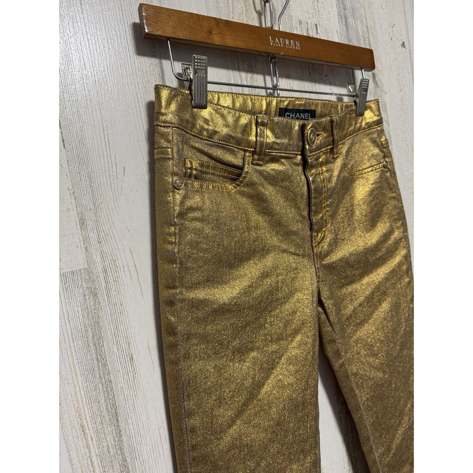Chanel CHANEL NWT Gold Denim Djuns Size 34 $1450 Size 34" / US 12 / IT 48 - 14 Thumbnail