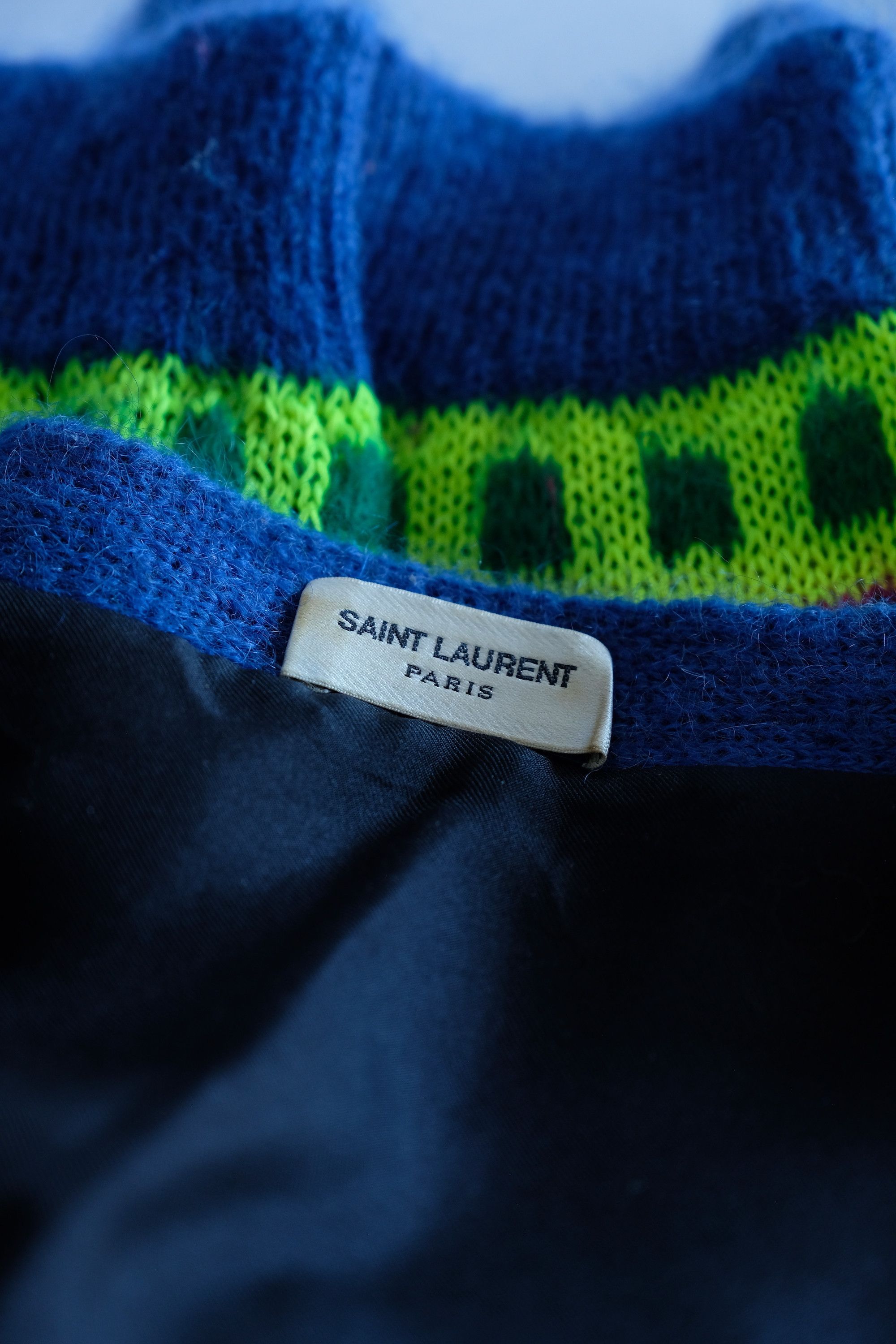 Hedi Slimane × Saint Laurent Paris Saint Laurent Knit Cardigan SS16 Surf Sound Dinosaur Mohair Size US M / EU 48-50 / 2 - 7 Thumbnail