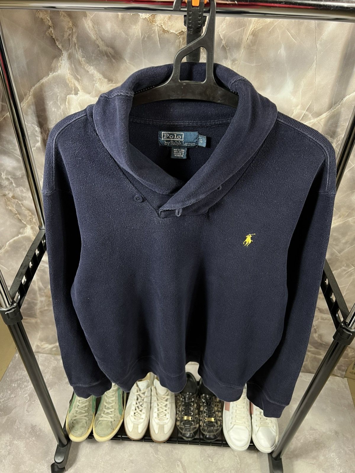 Polo Ralph Lauren × Vintage Vintage 90s Polo Ralph Lauren Distressed Sweater Size US L / EU 52-54 / 3 - 2 Thumbnail