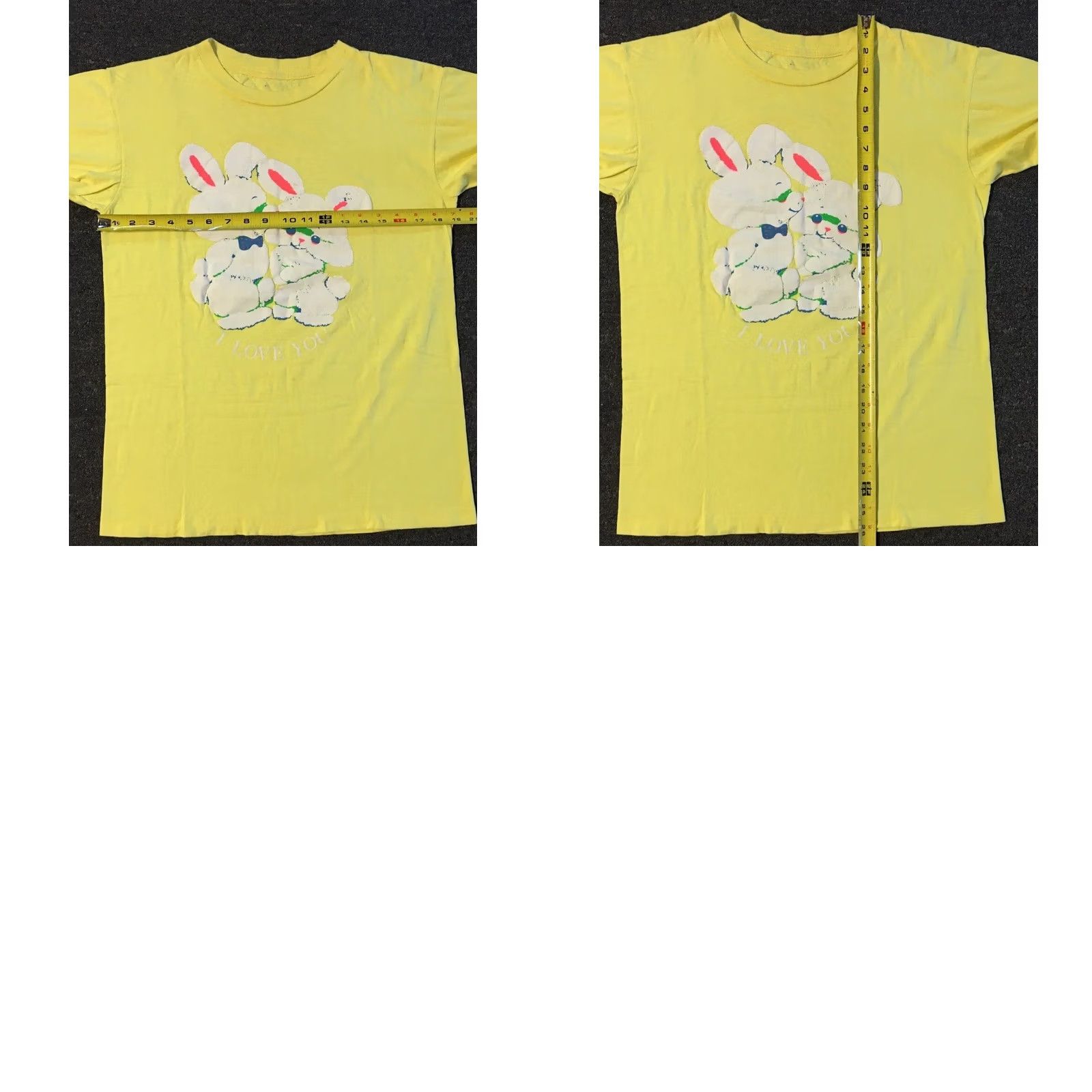 Vintage VINTAGE Bunny Rabbit I Love You Shirt S USA Striped Short Sleeve T-Shirt Men Yellow 80s 90s Friendship Happy Size US S / EU 44-46 / 1 - 8 Thumbnail