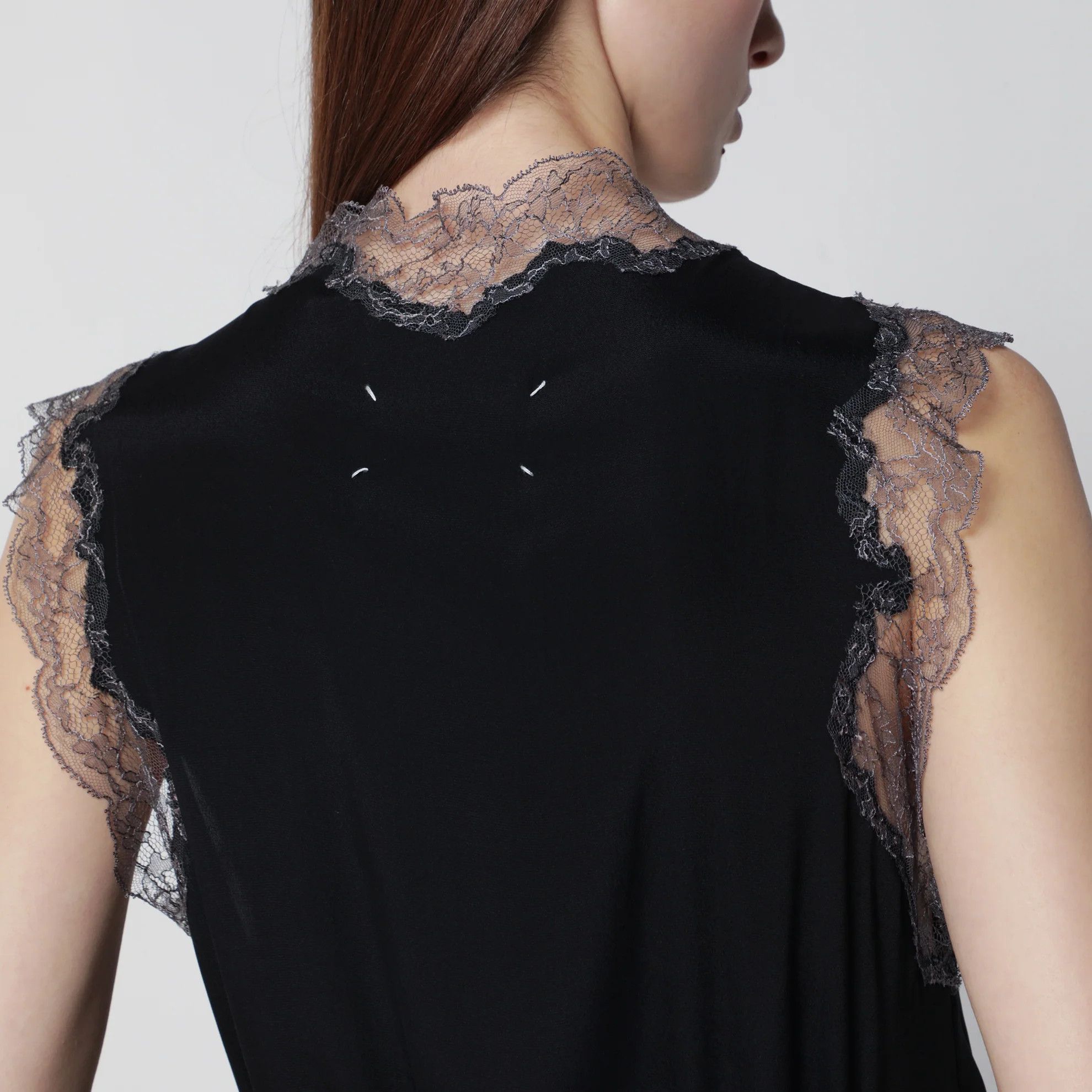 Maison Margiela o1d2blof0426 Silk Midi Dress in Black Size M / US 6-8 / IT 42-44 - 5 Thumbnail