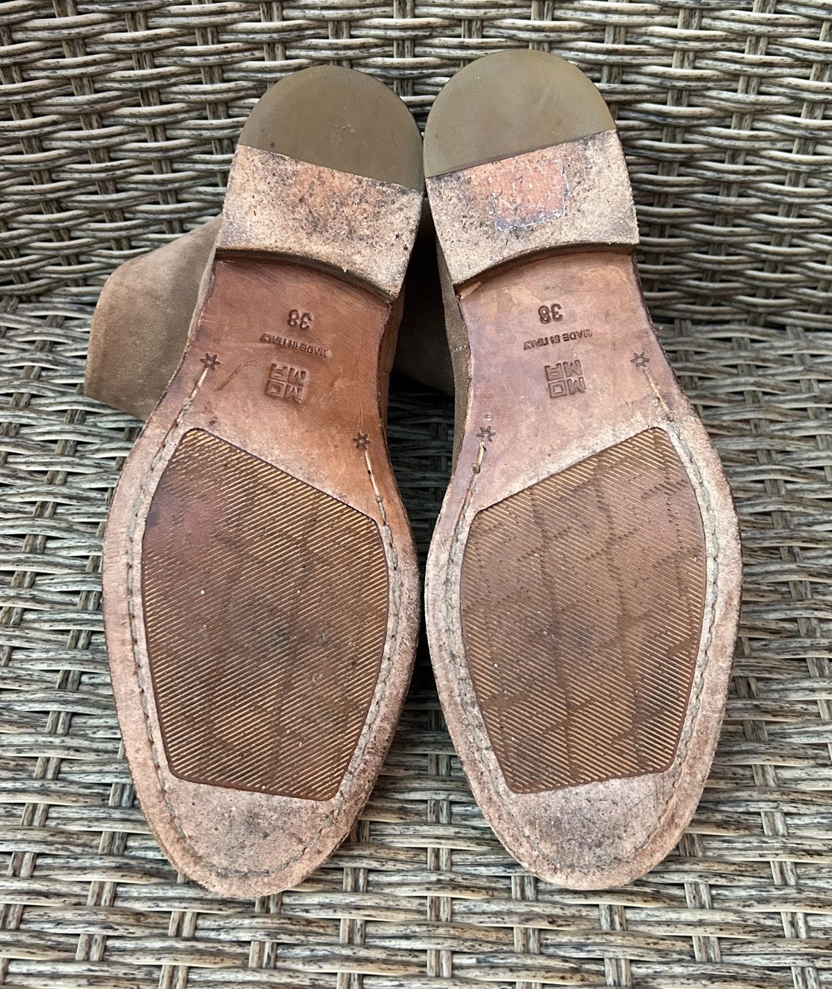 Handmade × MoMA MOMA Marrone Suede Zip Ankle Boots Beige Made In Italy Size US 8 / IT 38 - 7 Thumbnail