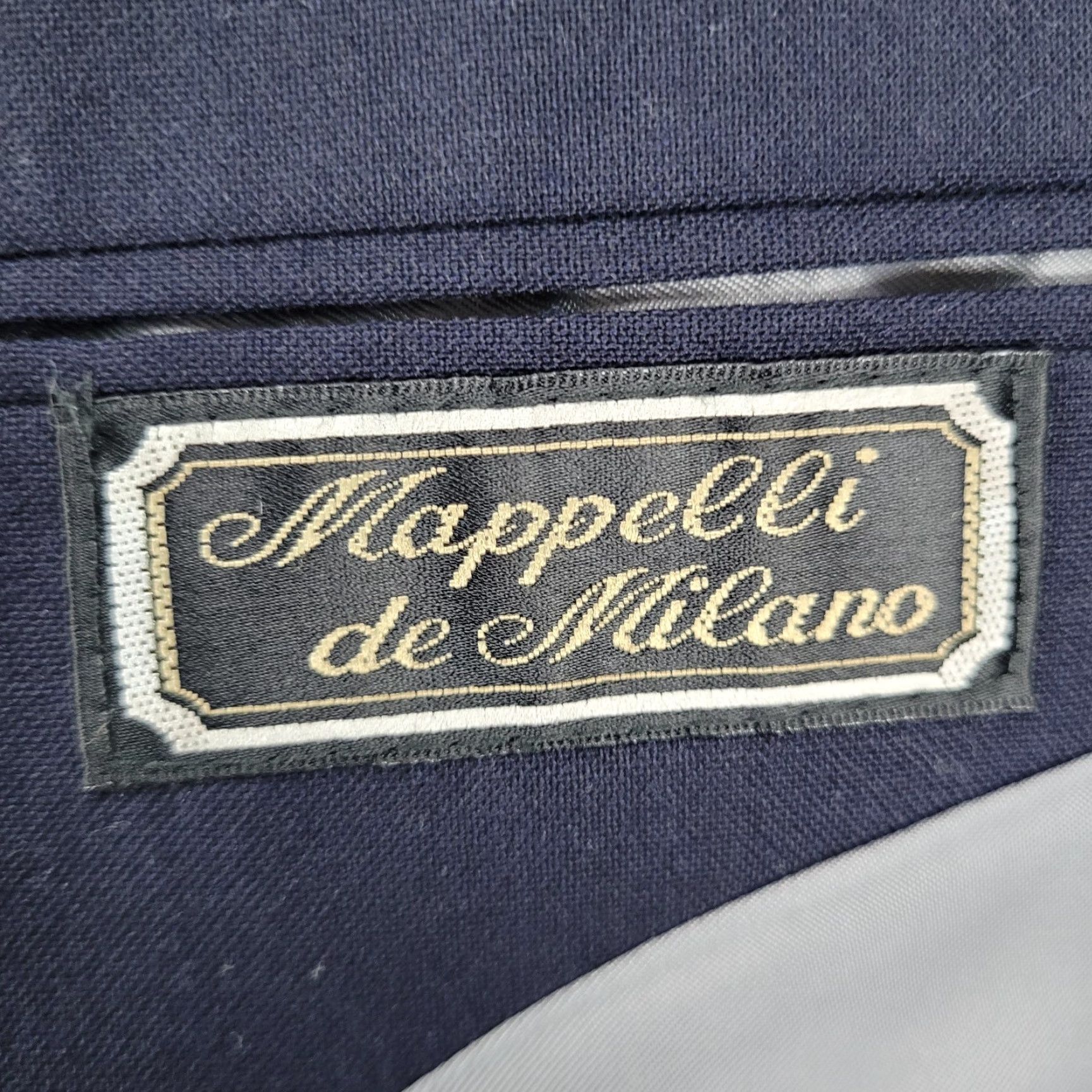 Vintage Mapelli De Milano Navy 100% Wool Blazer Two-Button Notch Size 37S Size 36R - 3 Thumbnail