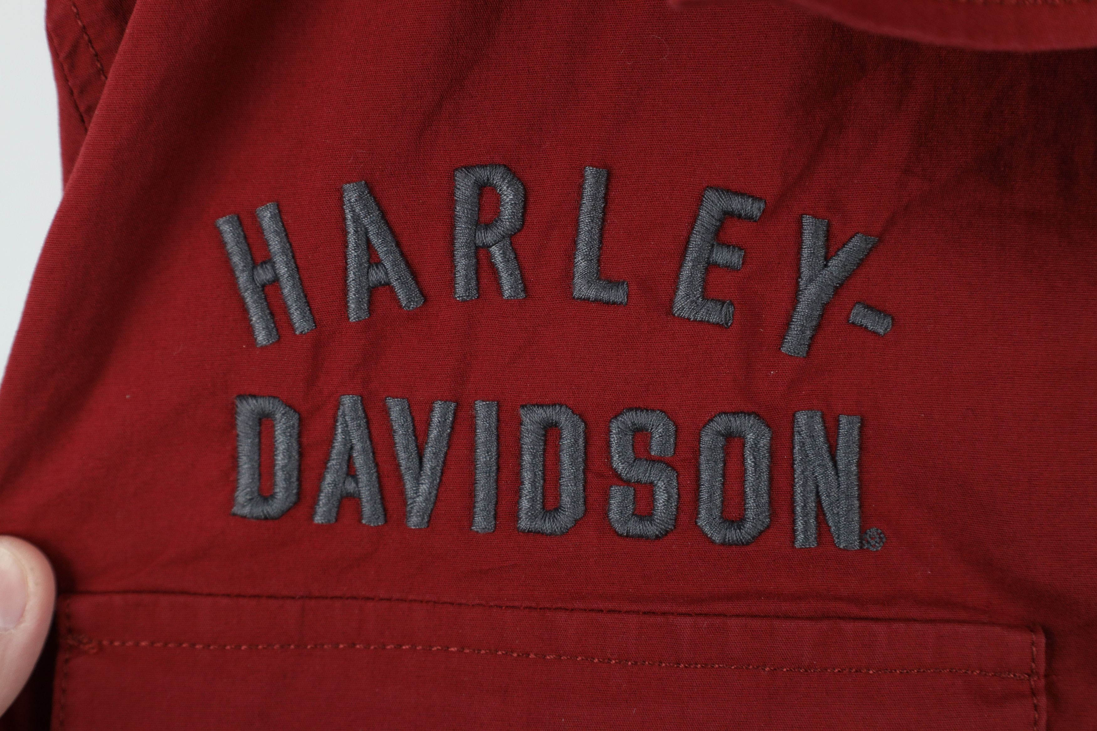 Harley Davidson × Vintage Vintage Harley Davidson Reflective Mechanic Button Shirt Red Size US XXL / EU 58 / 5 - 4 Thumbnail