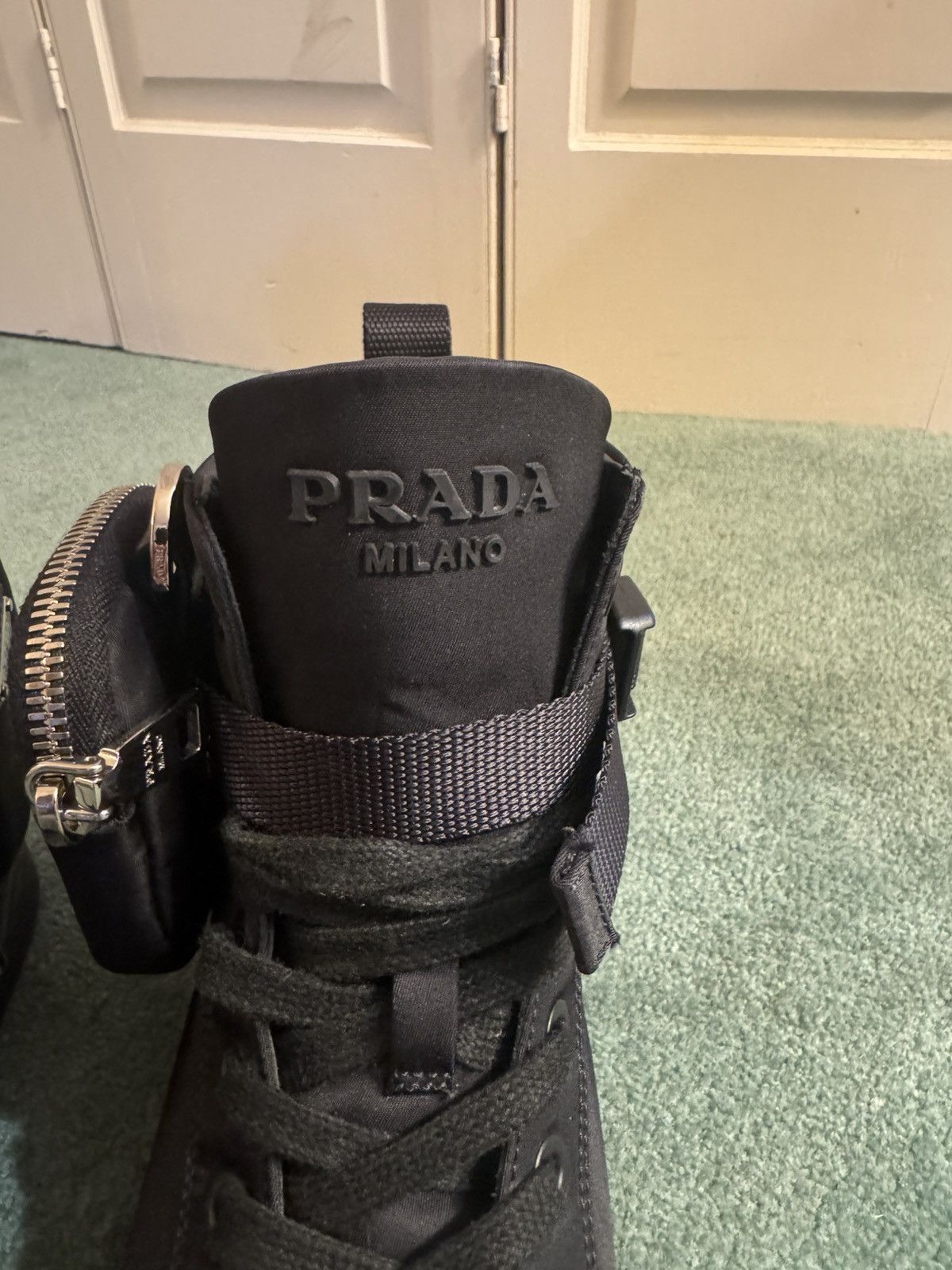 Prada Hi-Top Sneakers w/ Triangle Pouch Size US 7.5 / EU 40-41 - 11 Thumbnail