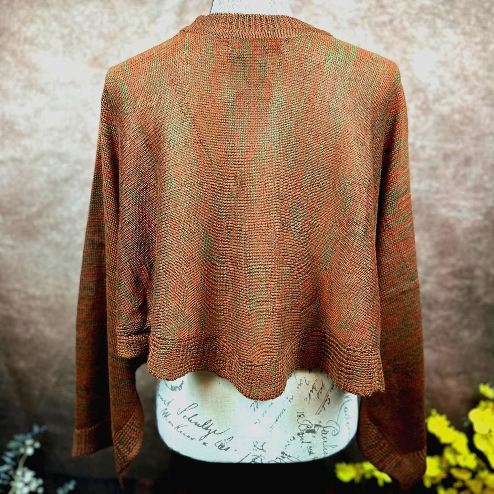 Other Olivaceous Cropped Sweater/Shawl - Fall Harvest - size M/L Size M / US 6-8 / IT 42-44 - 13 Thumbnail