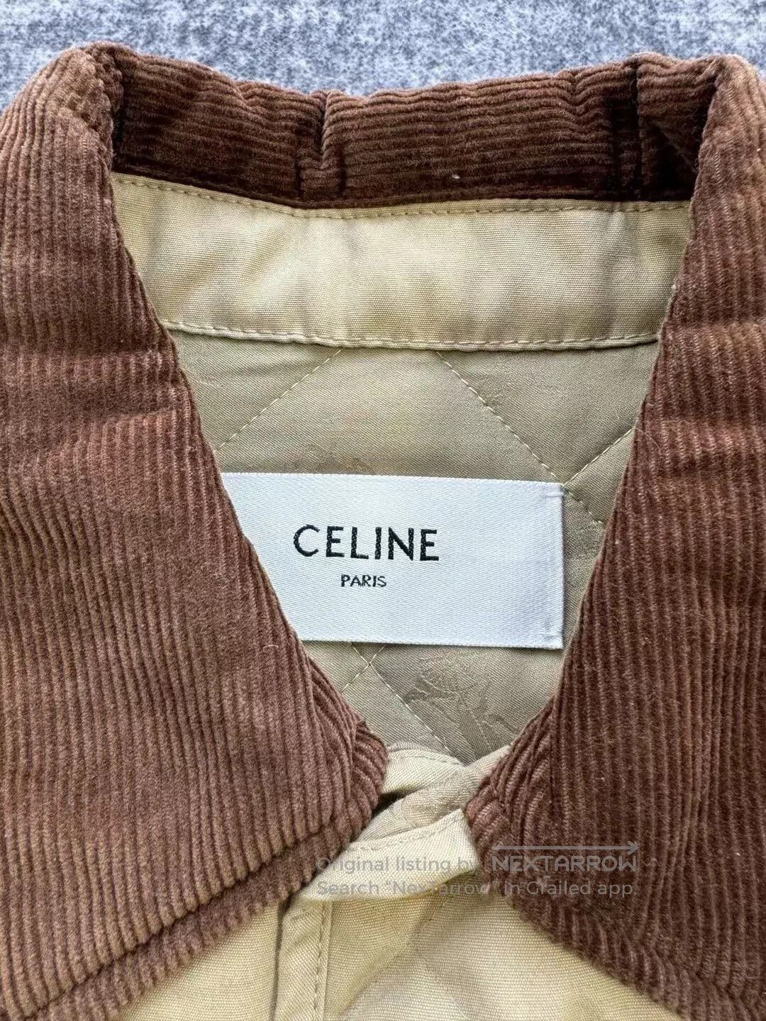 Celine celine beige quilted cotton jacket with collar. Size S / US 4 / IT 40 - 3 Thumbnail