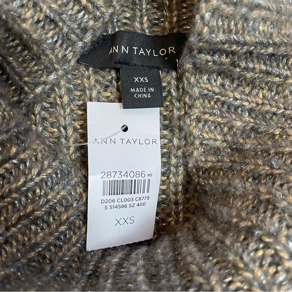 Ann Taylor NWT New ANN TAYLOR Shimmer Ribbed Mock Neck Sweater Size XX Size XXS / US 00 / IT 34 - 7 Thumbnail