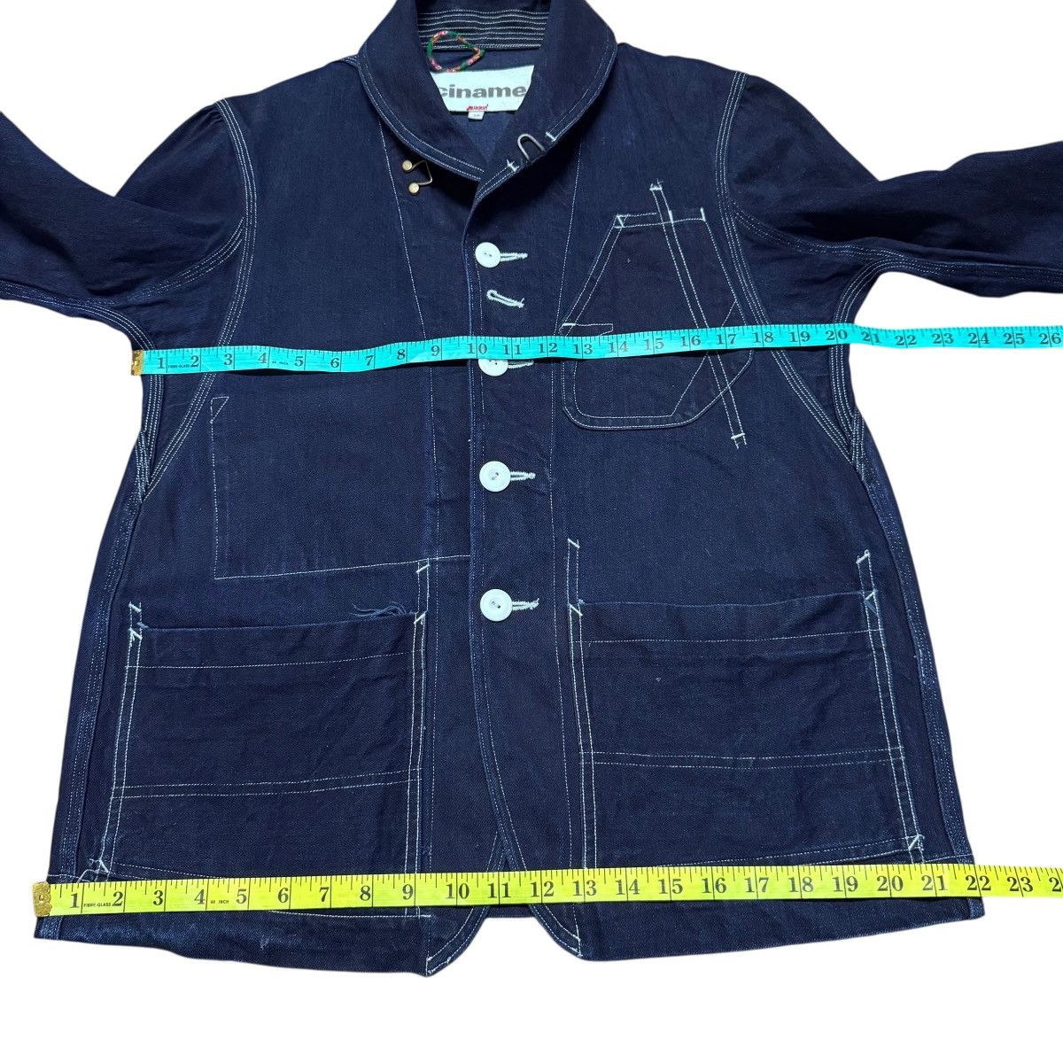Japanese Brand Ciname Heavyweight Denim Selvedge Chore Jacket Size US M / EU 48-50 / 2 - 13 Thumbnail