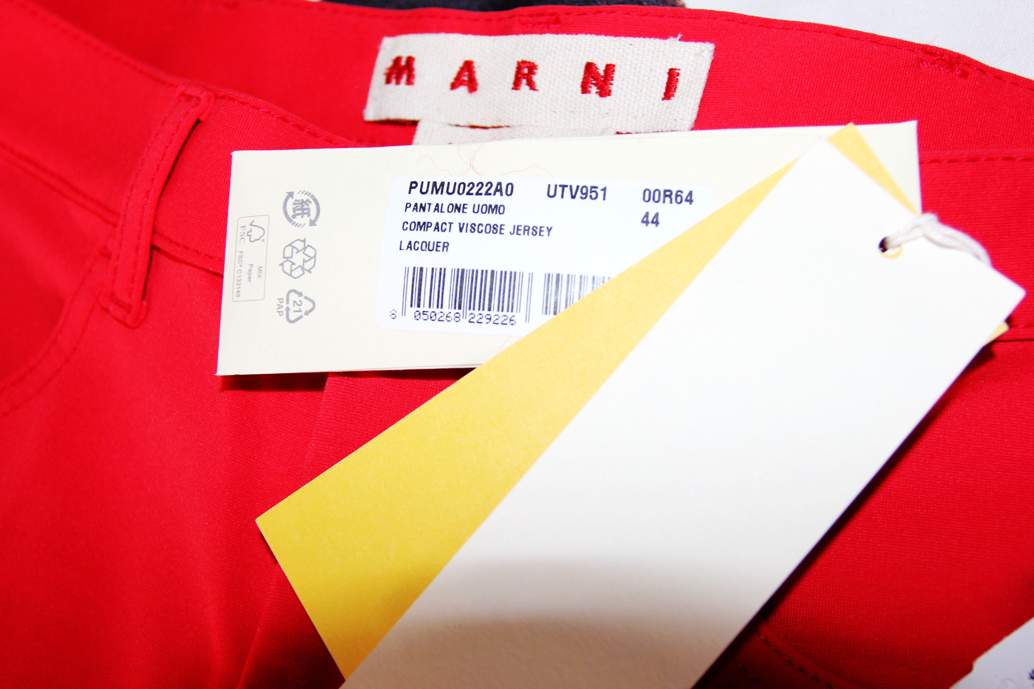 Marni BNWT SS23 MARNI COMPACT VISCOSE JERSEY LACQUER PANTS 44 Size US 28 / EU 44 - 8 Thumbnail