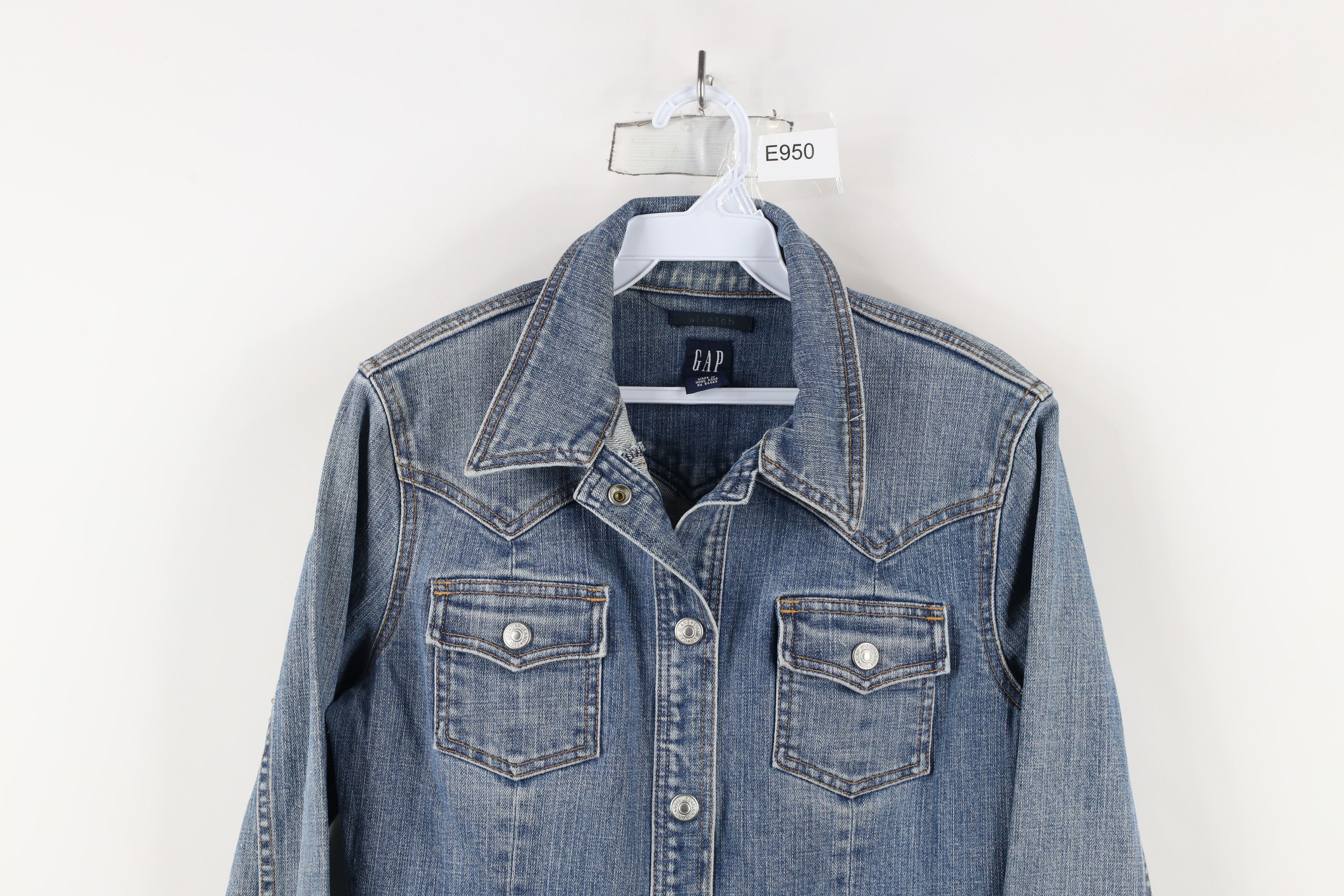 Gap × Vintage Vintage Y2K 2003 Gap Stretch Denim Western Button Jacket Size S / US 4 / IT 40 - 2 Thumbnail