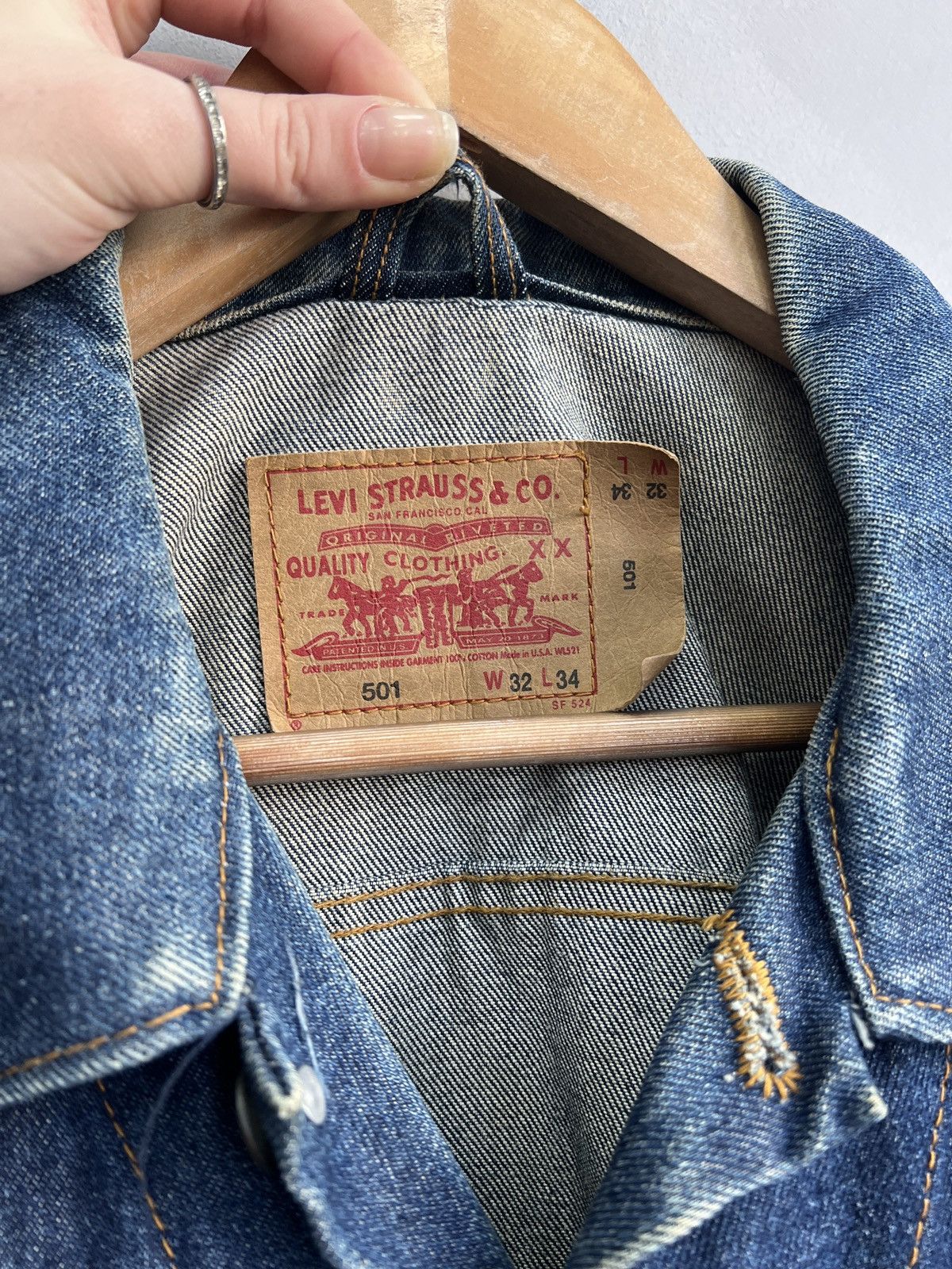 Levi's Levis retro 501 distressed jacket western style 90s Size US M / EU 48-50 / 2 - 6 Thumbnail