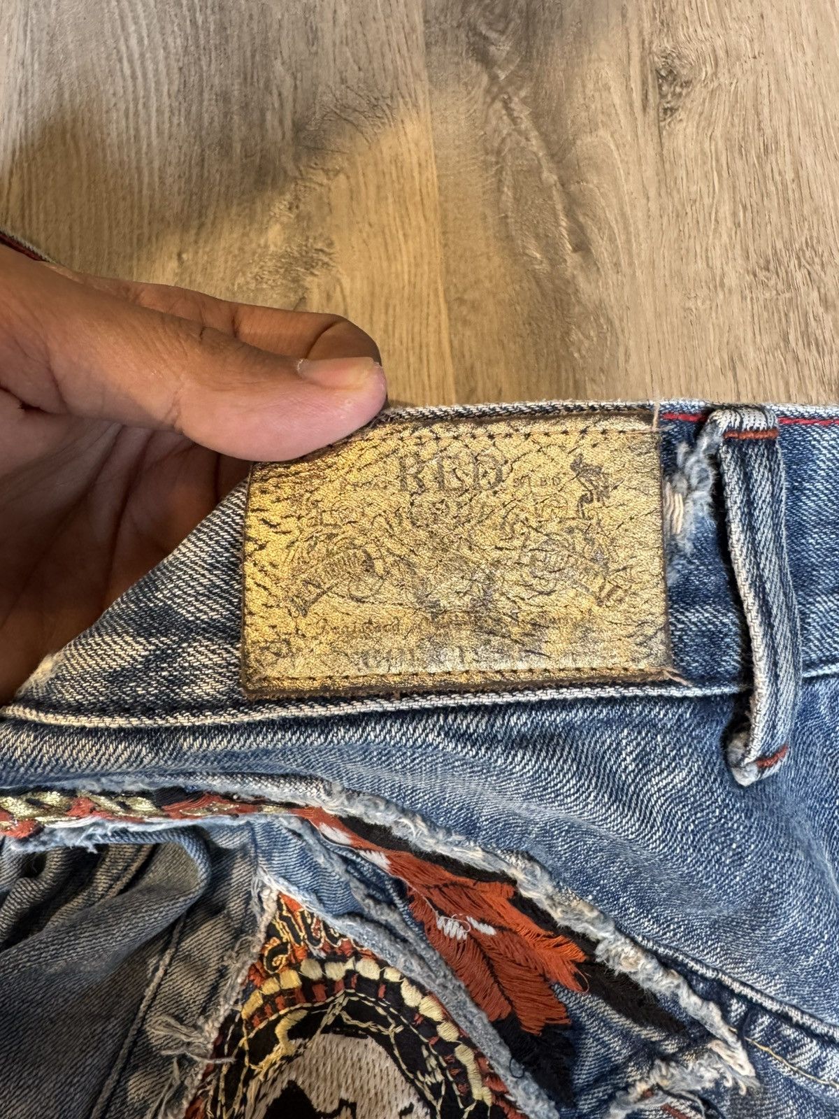 Japanese Brand DISTRESSED RED PEPPER DENIM SKULL LOGO LIKE LGB STYLE Size US 30 / EU 46 - 8 Thumbnail